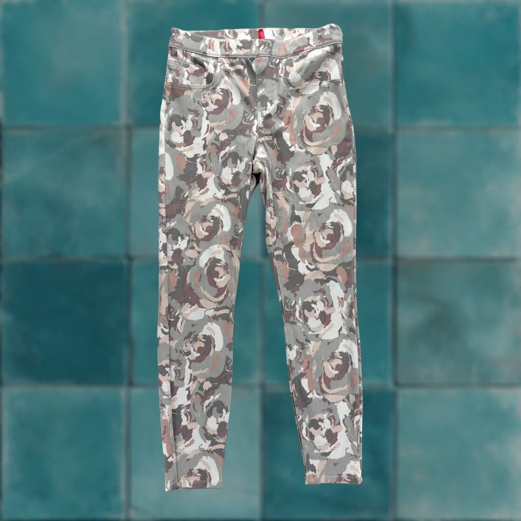 Spanx Spanx Jean-ish Ankle Leggings Womens M Medium Gray Floral Knit Denim Skinny Ankle Size 32" / US 10 / IT 46 - 1 Thumbnail