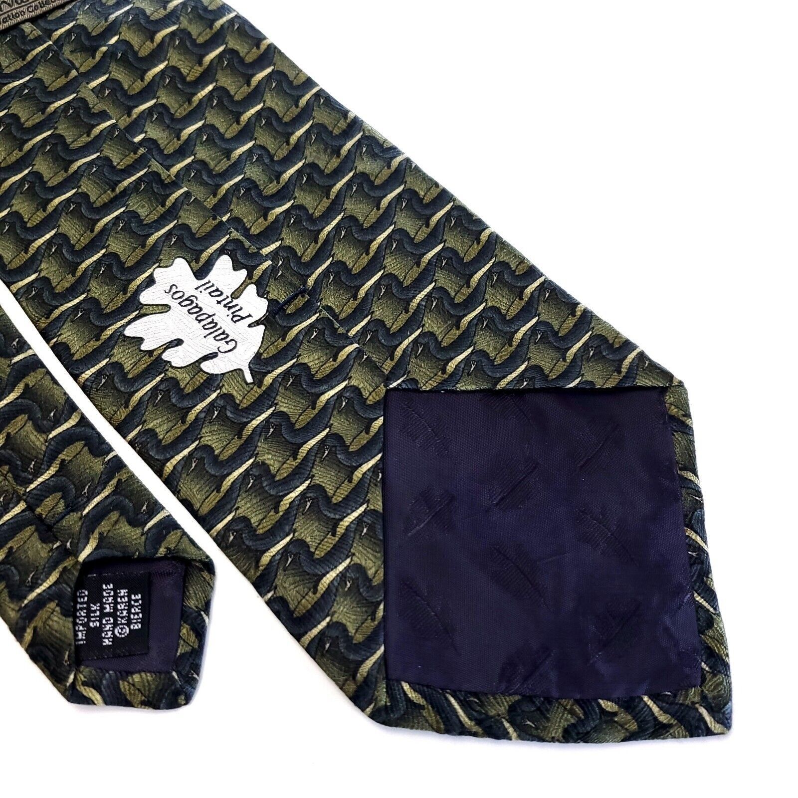Vintage The Nature Conservacy Galapogos Pintail Green Geometric Wide Size ONE SIZE - 6 Thumbnail