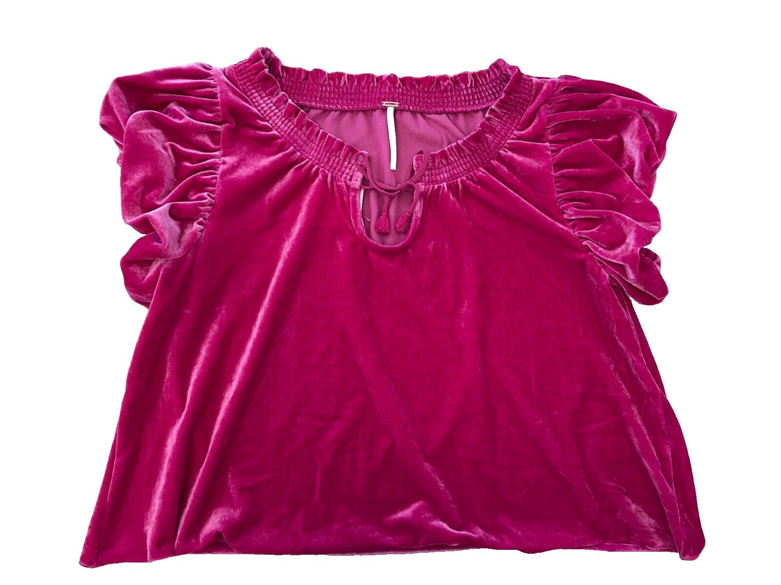 Free People Free People Terese Velvet Velour Top Pink ( XS ) Size XS / US 0-2 / IT 36-38 - 2 Thumbnail