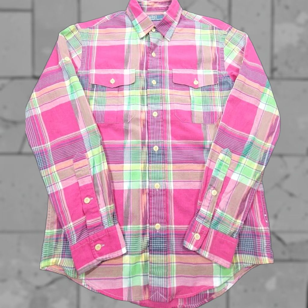 Polo Ralph Lauren VINTAGE Polo Ralph Lauren Madres Plaid Aztec Navajo Button Up Shirt Mens S Roll Tab Size US S / EU 44-46 / 1 - 1 Thumbnail