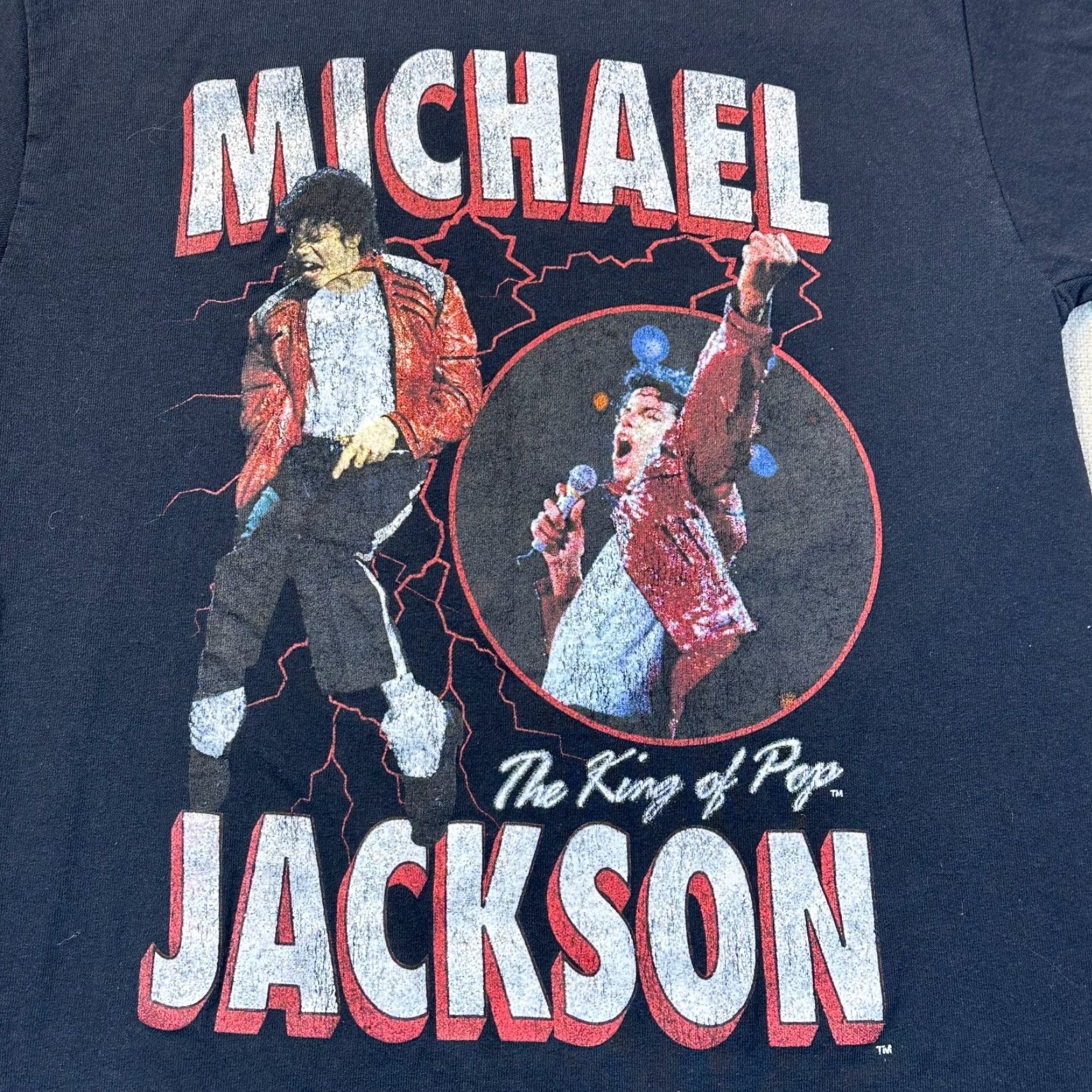 Vintage Michael Jackson King of Pop Graphic Tee Shirt Adult Medium Black Cotton Crew Neck Short Sleeve Unisex 2020s Band Rock Pop Concert Size US M / EU 48-50 / 2 - 3 Thumbnail