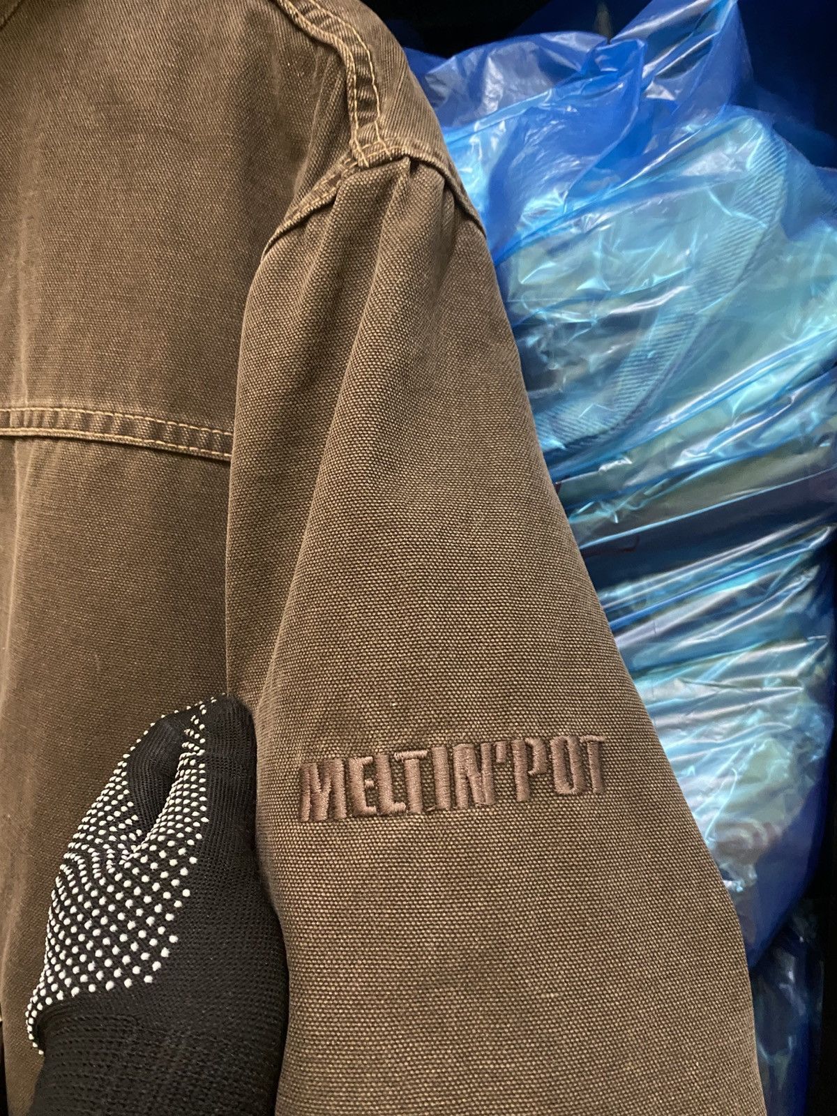 Japanese Brand Vintage Meltin’ Pot Brown Quilted Hooded Work Jacket Size US L / EU 52-54 / 3 - 6 Thumbnail