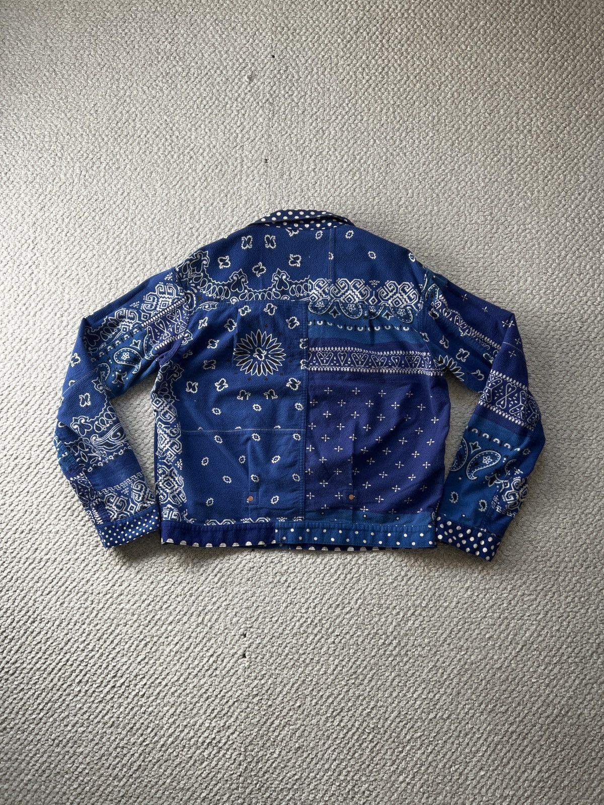 Kapital FLANNEL POLKADOT X BANDANA REVERSIBLE 1ST JKT - BLUE