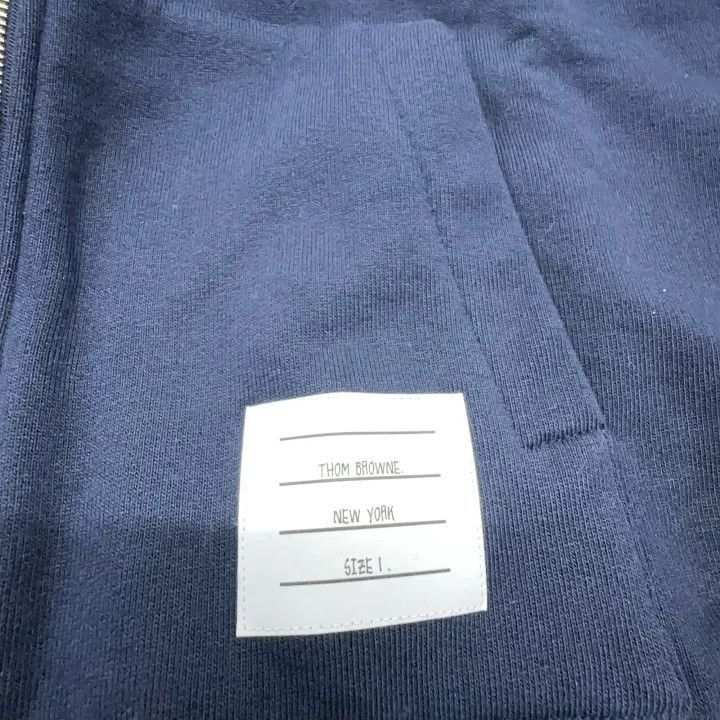 Thom Browne Thom Browne Blue Zip Hoodie with Stripes -2507 Size US XXS / EU 40 - 2 Thumbnail