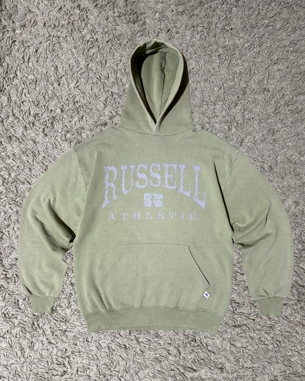 Russell Athletic 1990’s Russell Athletic “Spellout” Sage Green Hoodie Size US L / EU 52-54 / 3 - 2 Thumbnail