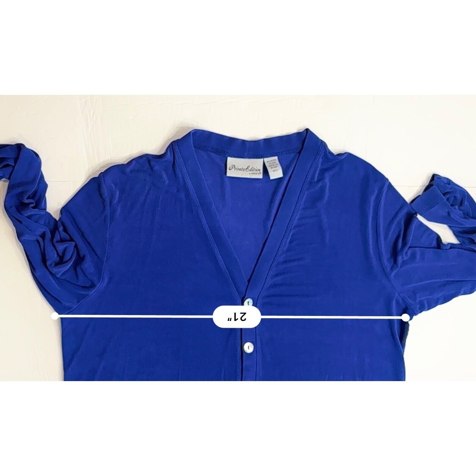Chicos Chicos Blue Mother of Pearl Long Cardigan sz 2 Large (12-14) Size L / US 10 / IT 46 - 5 Thumbnail