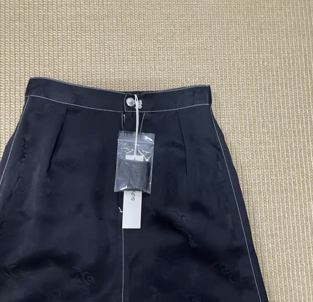 Sulvam Sulvam 22SS Contrast Stitch Jacquard Long Skirt J29 Size S / US 4 / IT 40 - 2 Thumbnail
