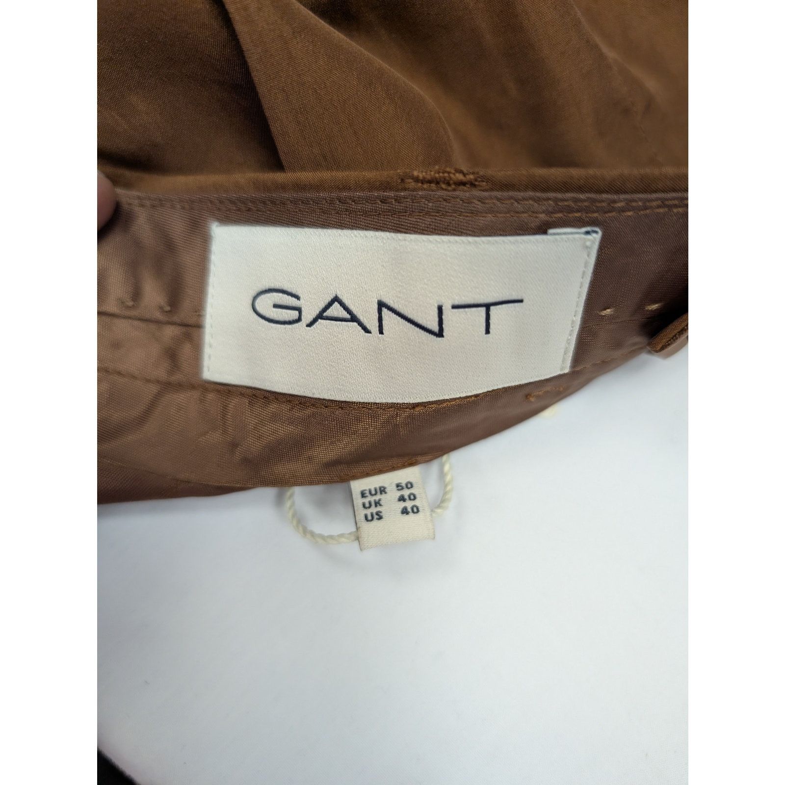Gant o1rshd1 CC20 Relaxed Silk Suit Pants in Cognac Brown Size US 34 / EU 50 - 11 Thumbnail