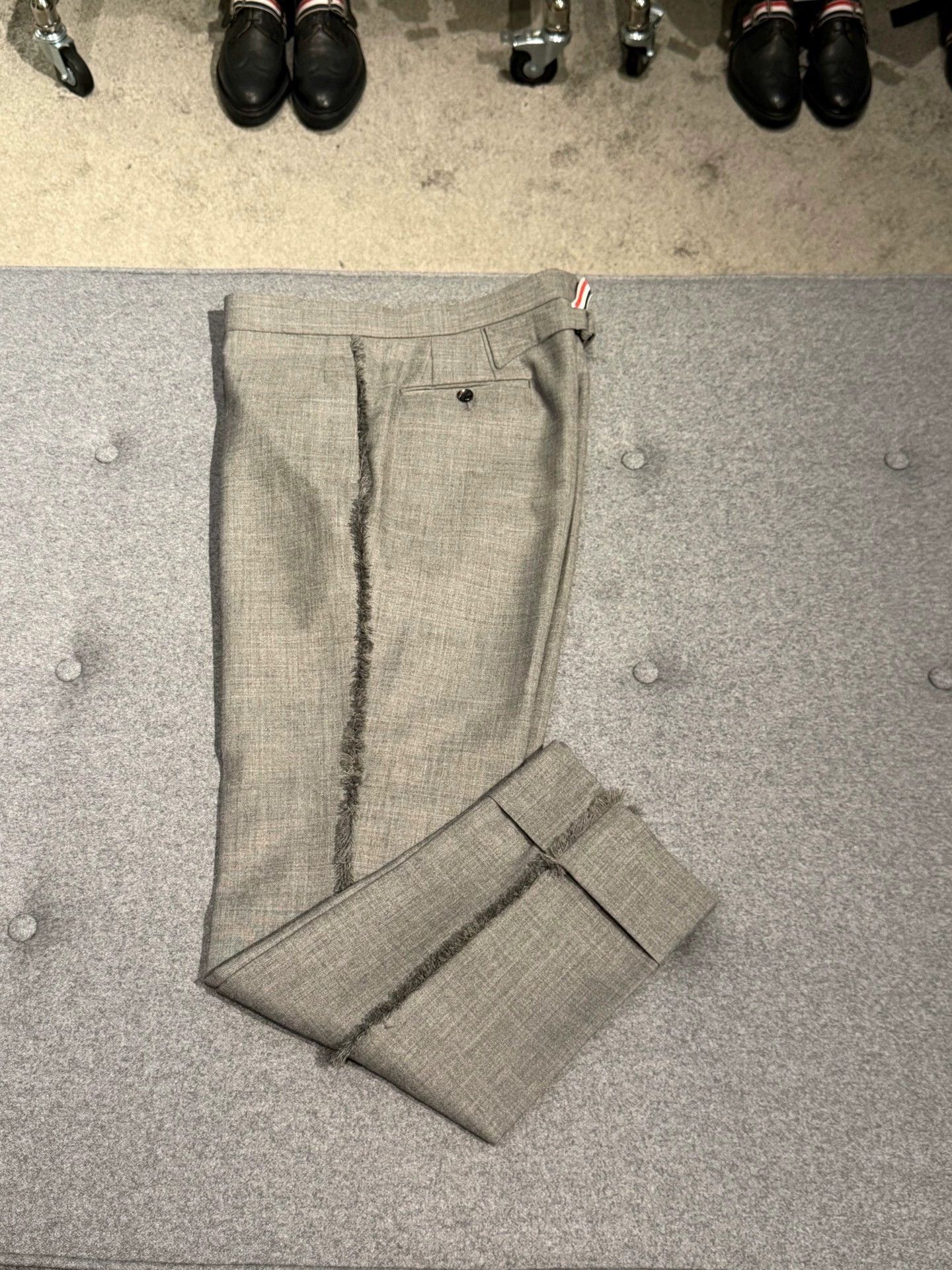 Thom Browne TB Runway Raw Hem Mid-Gray High-Waisted Trousers Size US 32 / EU 48 - 6 Thumbnail