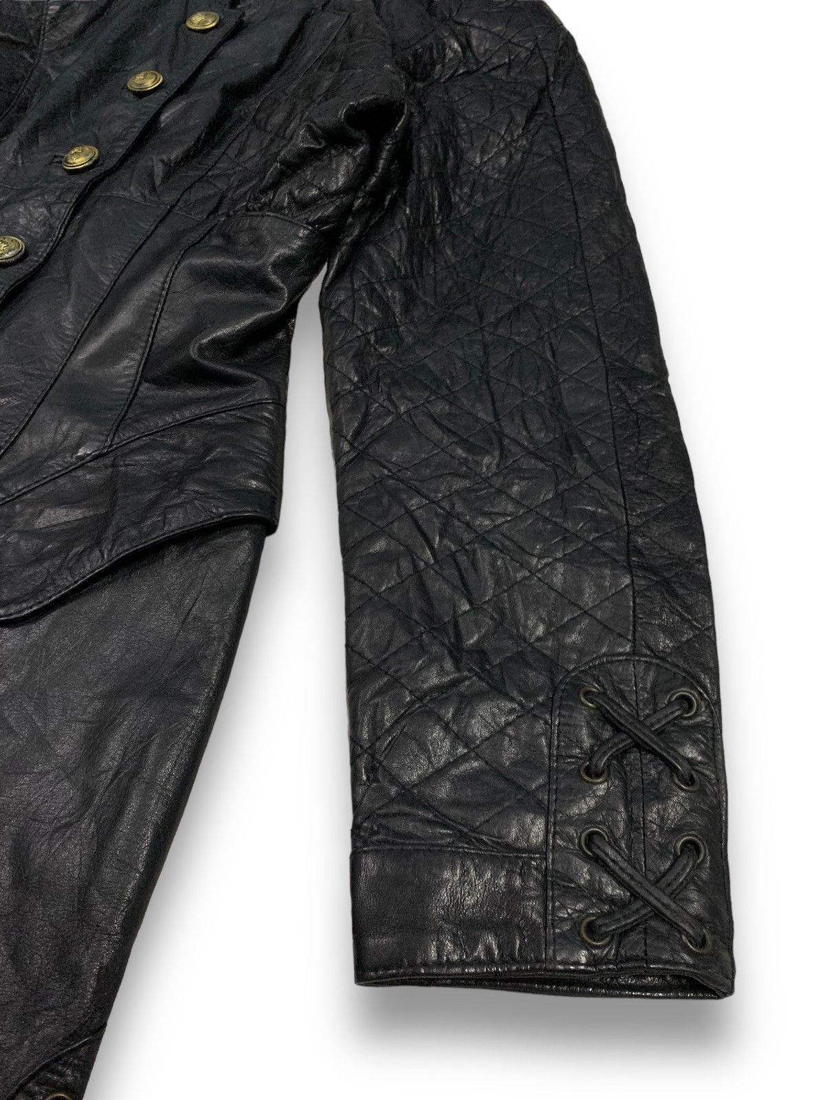 Other Vintage Marais Cowhide Leather Lace-up Punk Style Overcoat Size M / US 6-8 / IT 42-44 - 11 Thumbnail