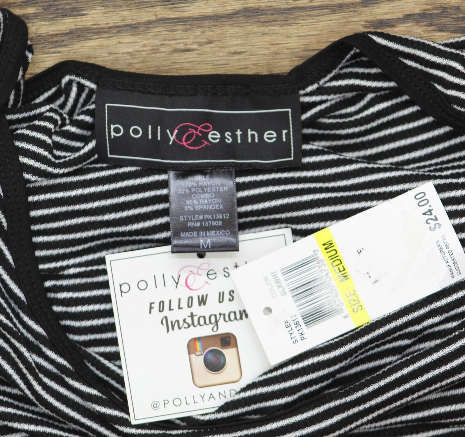 Other Nwt Polly & Esther Neck Skimmer T-shirt Top Black / White M Size M / US 6-8 / IT 42-44 - 3 Thumbnail