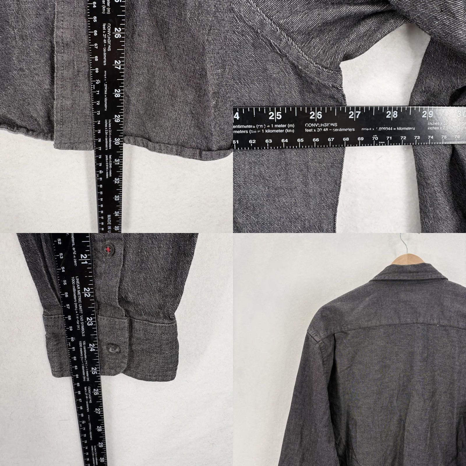 Wrangler Wrangler Shirt Mens XL Gray Chambray Flex Long Sleeve Button Front Workwear Size US XL / EU 56 / 4 - 8 Thumbnail
