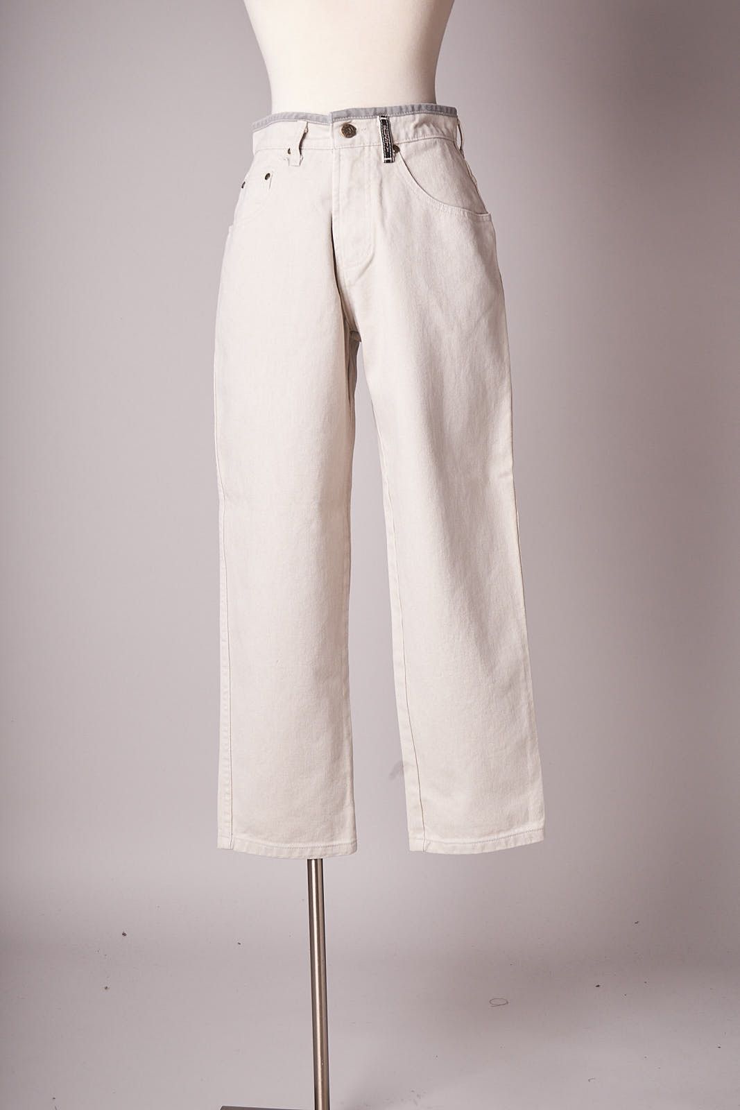 1990s White and Gray Rusty Surf Skate Jeans