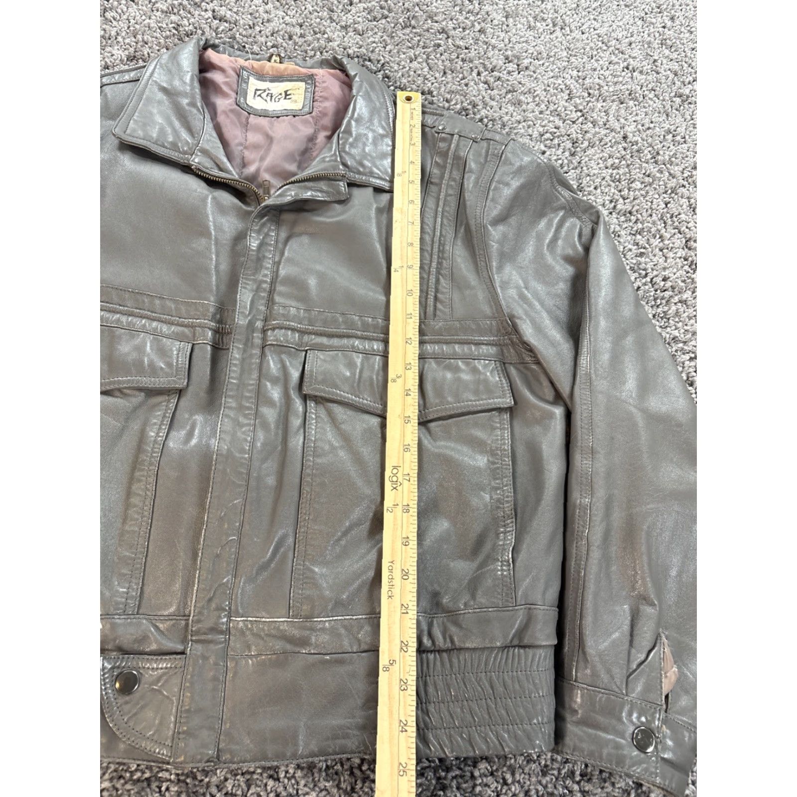 Orage VINTAGE Rage Bomber Jacket Men's M Black 90s Retro Leather Jacket Size US M / EU 48-50 / 2 - 2 Thumbnail
