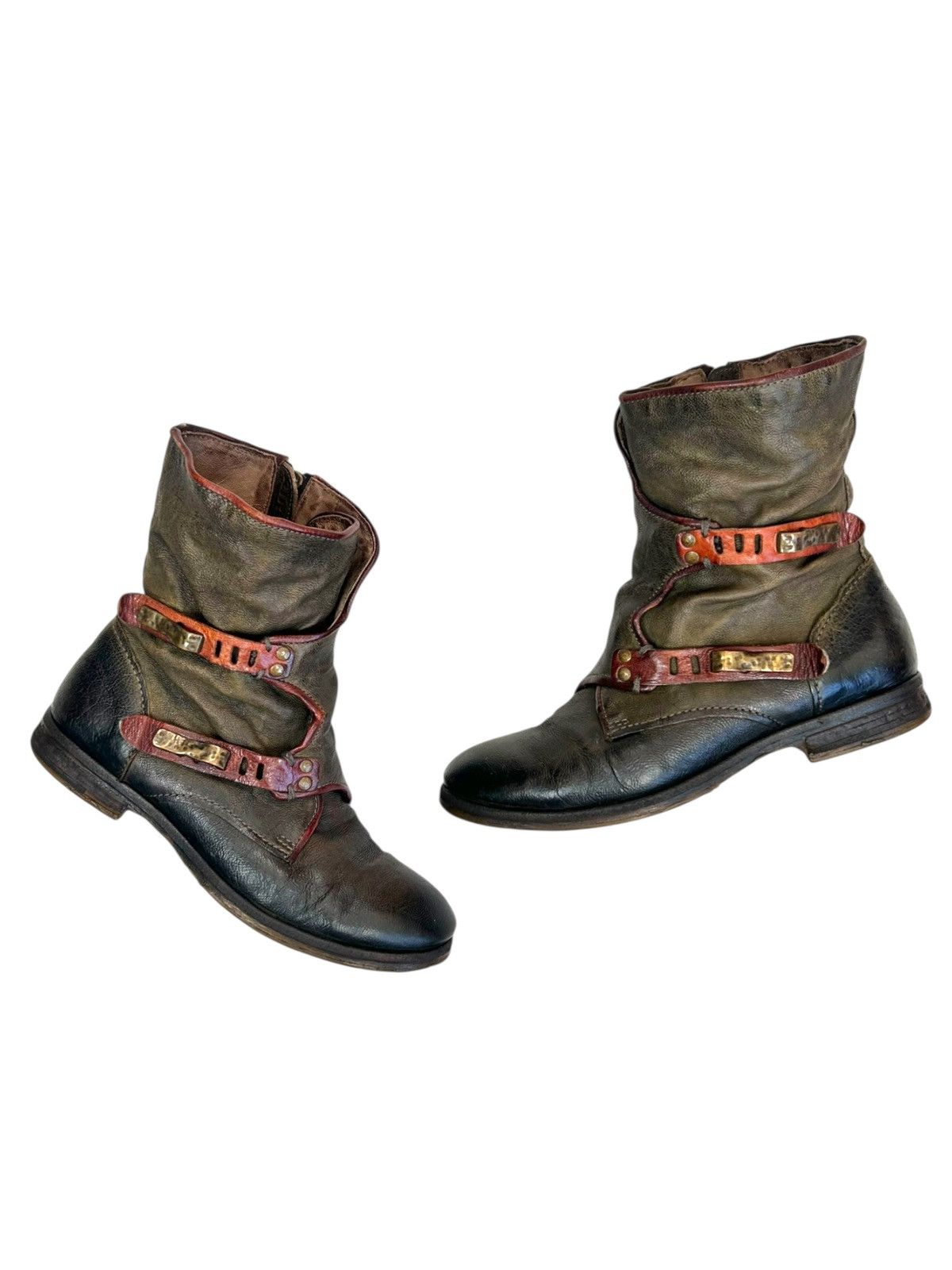 Vintage ankle avantgarde leather boots A.S. 98 guidi airstep