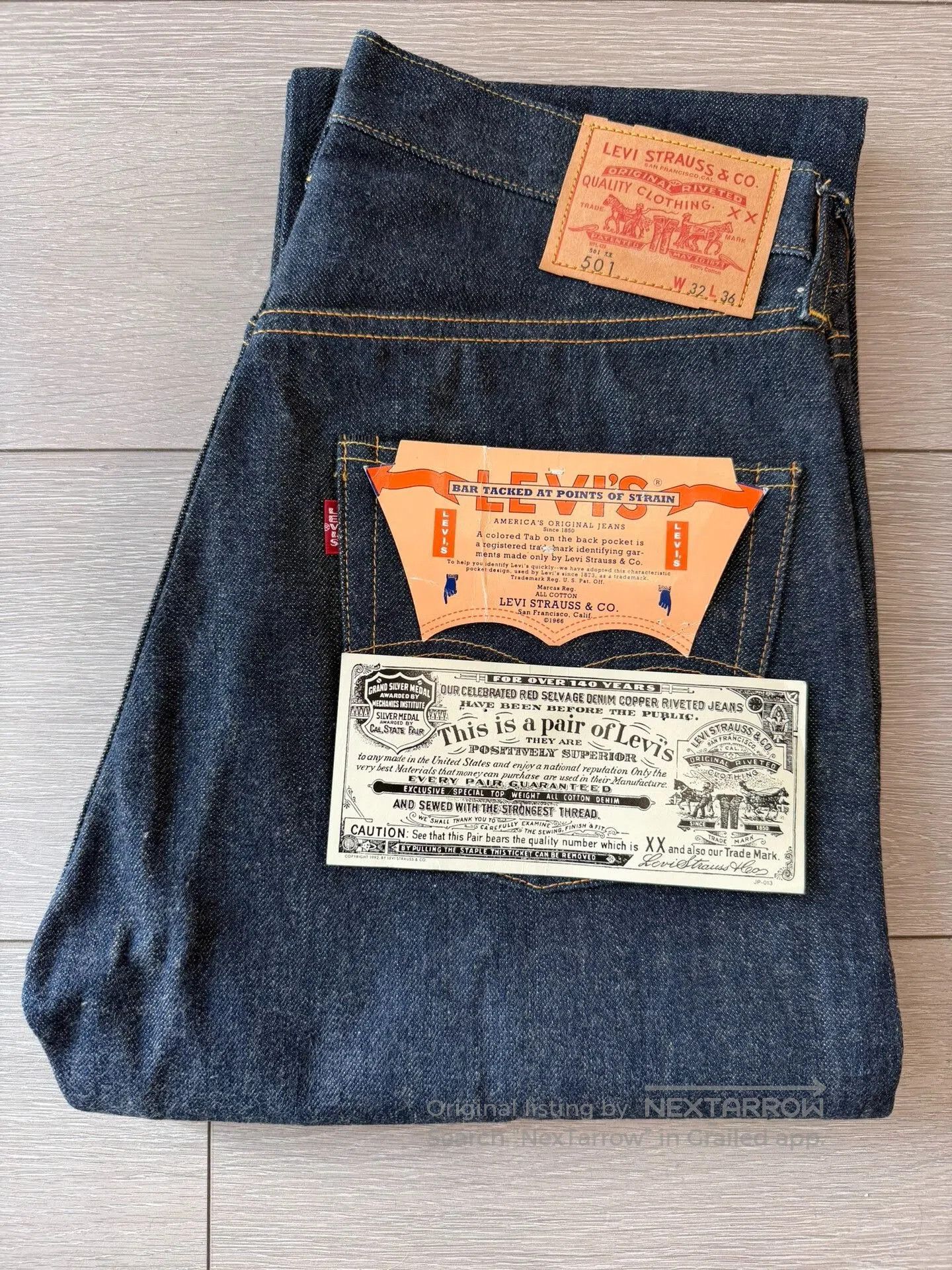 Levi's Vintage Clothing Levi's LVC 66501 J61 1999 Jeans. Size US 32 / EU 48 - 1 Thumbnail