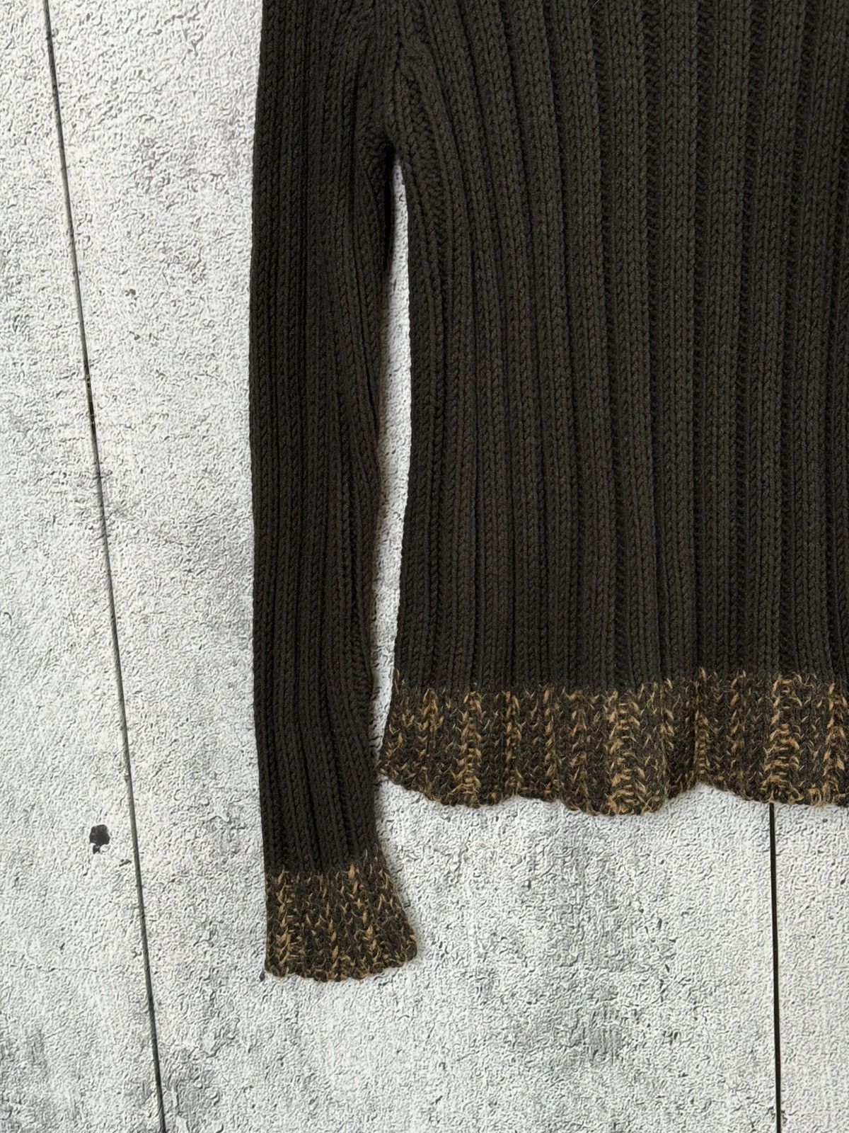 Dolce & Gabbana Vintage Dolce & Gabbana Ribbed Wool Sweater D&G Leather Logo Size M / US 6-8 / IT 42-44 - 10 Thumbnail