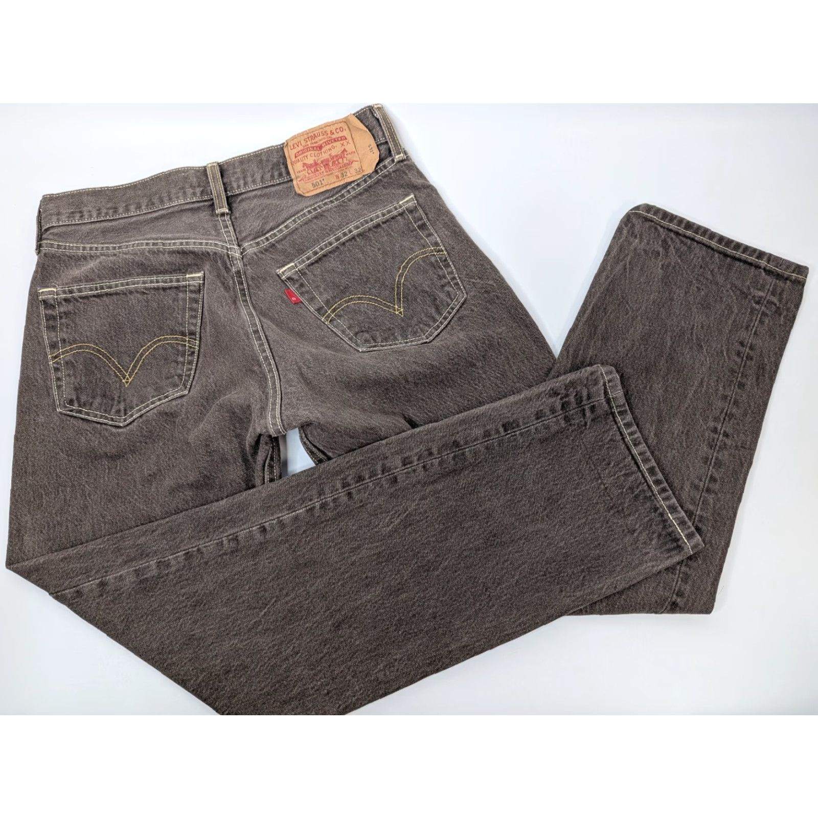 Levi's VINTAGE Levi's 501 Jeans Mens Straight Brown Denim 30x29 Button Fly 5-Pocket Regular Fit Cotton Jeans 1980s Y2K Size US 30 / EU 46 - 2 Thumbnail