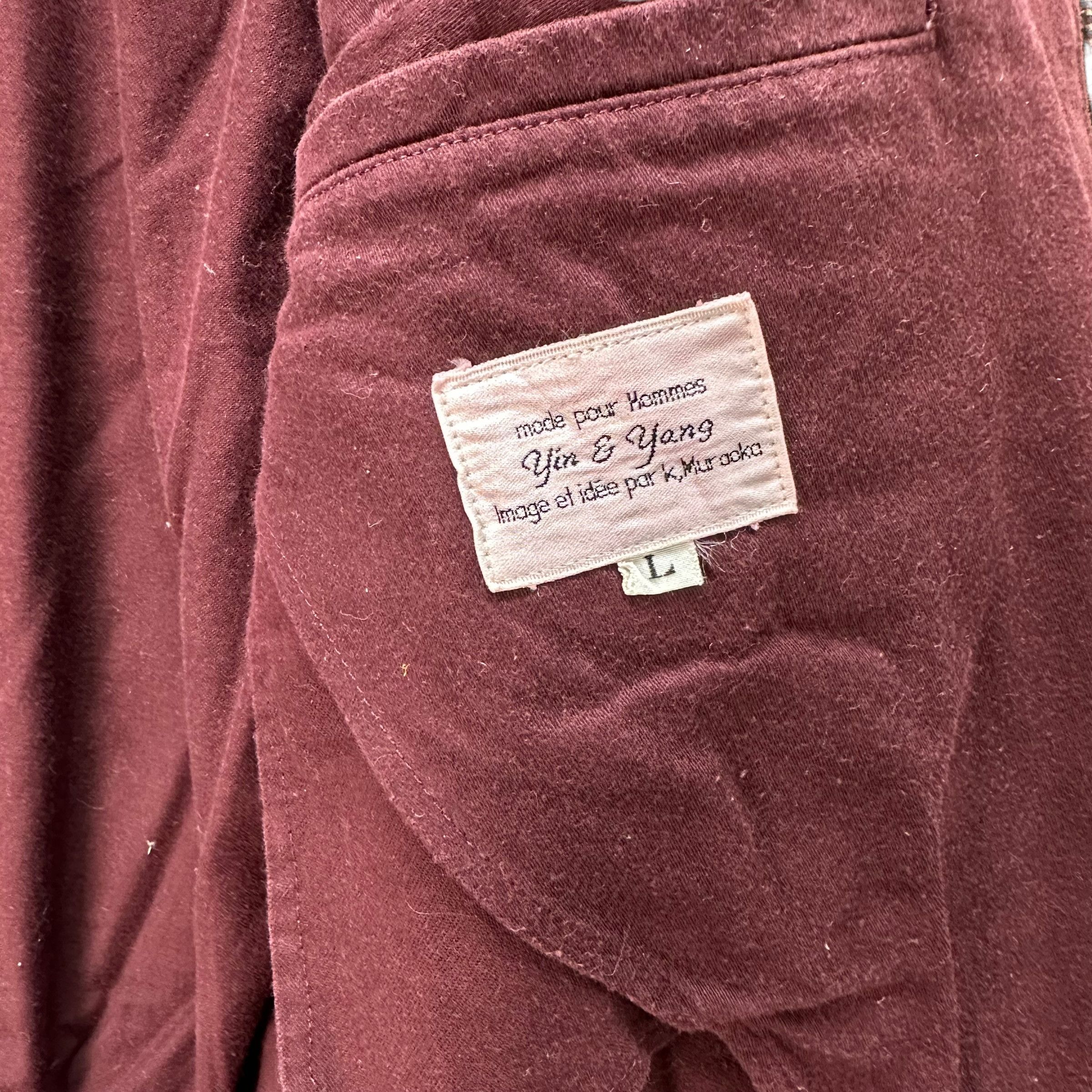 Japanese Brand Vintage YIN & YANG Big Logo Maroon Bomber Jacket #A4-0083 Size US L / EU 52-54 / 3 - 9 Thumbnail