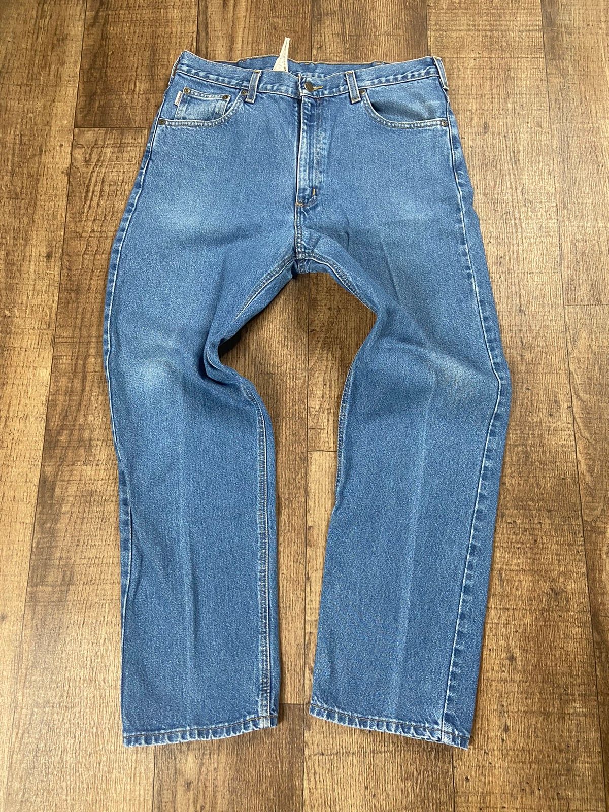 Vintage Vintage Baggy Y2K Essential Faded Carhartt Blue Jeans 36x32 ...