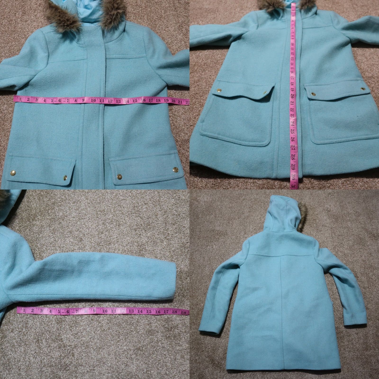 J.Crew J.CREW Parka Jacket Women's Size 2 Hip Length Wool Blend Blue Hooded Zip Up Pockets 90s Fashion Mens? Womens? Size XS / US 0-2 / IT 36-38 - 8 Thumbnail