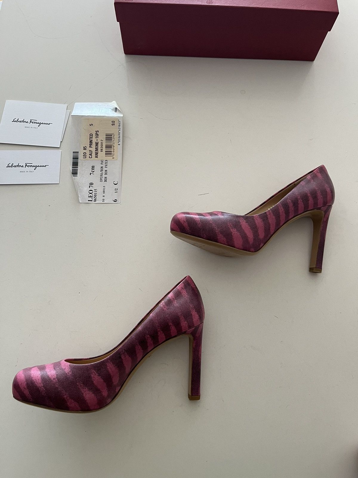 Salvatore Ferragamo Salvatore Ferragamo Pink Leo 70 Zebra Heels Size US 5 / IT 35 - 4 Thumbnail