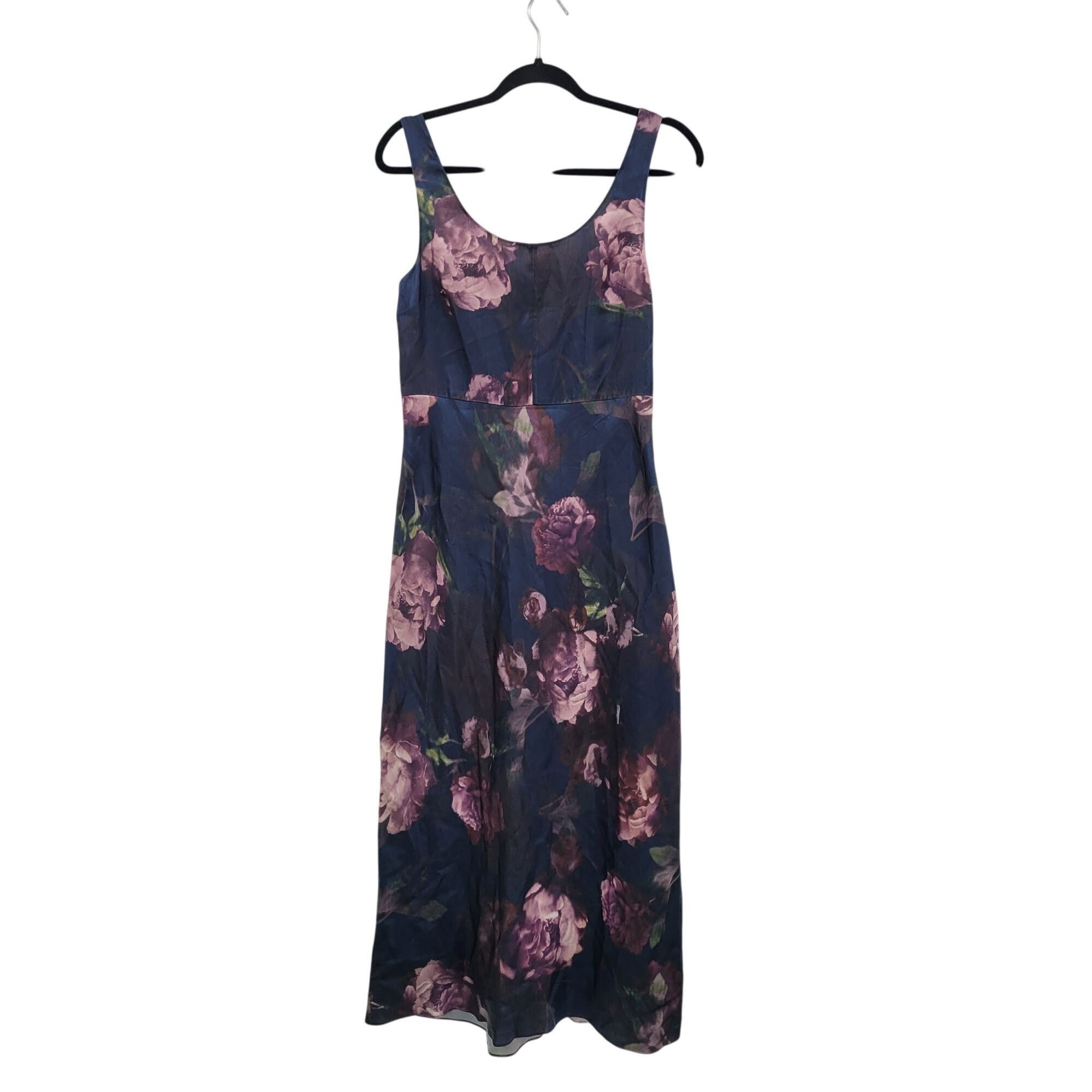 Vince Vince Night Garden Print Satin Square Neck Slip Maxi Dress S Size S / US 4 / IT 40 - 15 Thumbnail