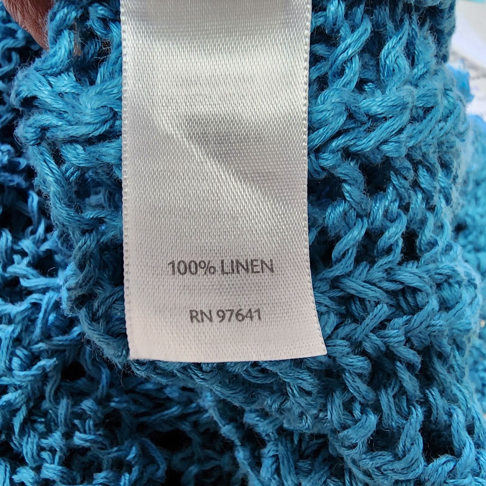 Other J. Jill Blue Open Knit Long Sleeve Tunic Linen Sweater Size L / US 10 / IT 46 - 8 Thumbnail