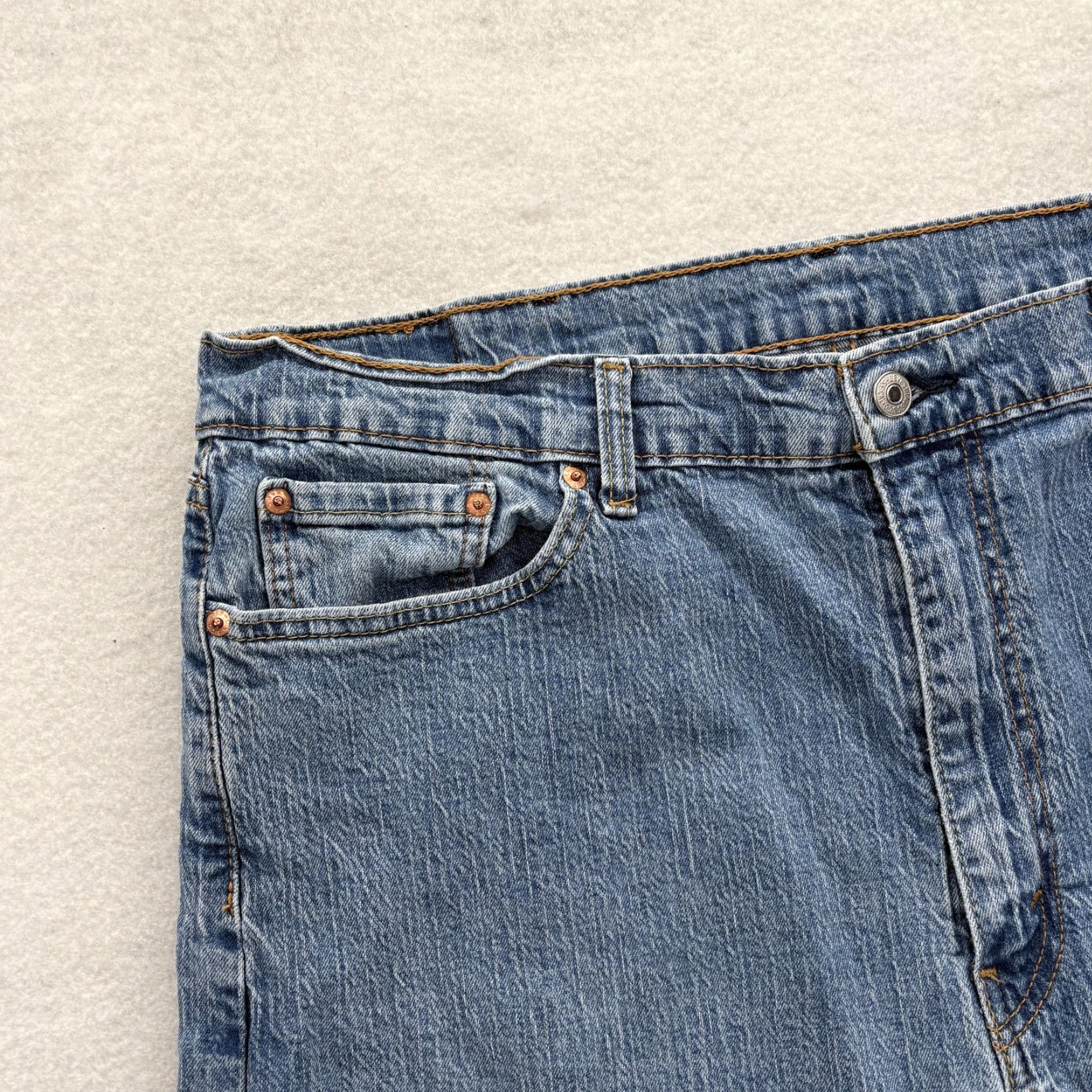 Levi's Levi's 505 Jeans Mens 40x32 Blue Medium Wash Regular Straight Stretch Denim Pants Size US 40 / EU 56 - 3 Thumbnail