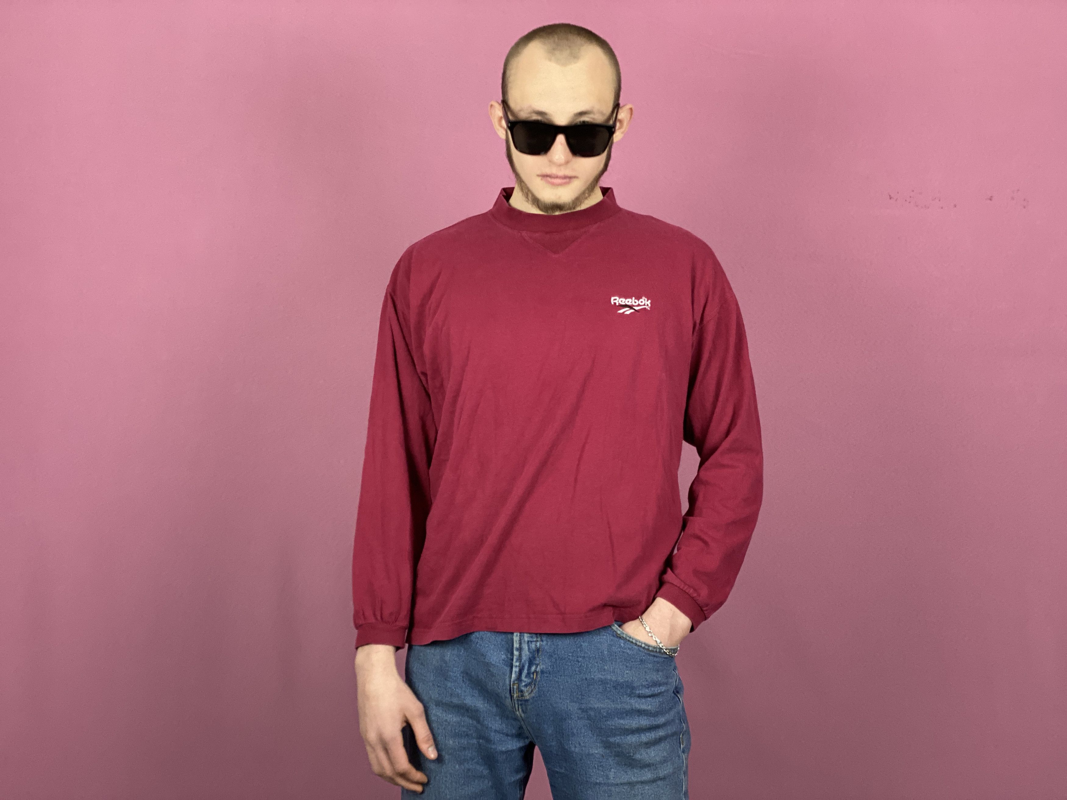 Reebok × Vintage 90s Reebok Vintage Men's Long Sleeve - S Size US S / EU 44-46 / 1 - 4 Thumbnail