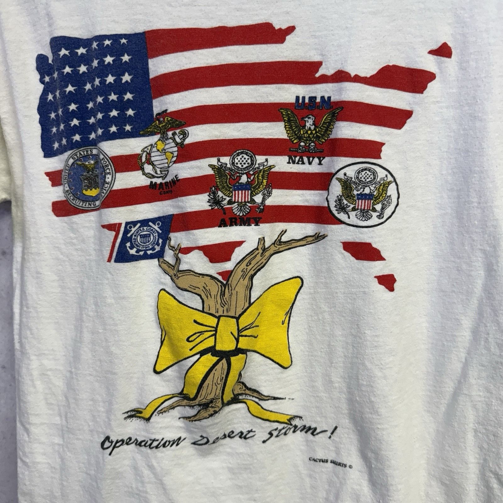 Vintage Vintage Operation Desert Storm T Shirt Mens Large White Sing Size US L / EU 52-54 / 3 - 3 Thumbnail