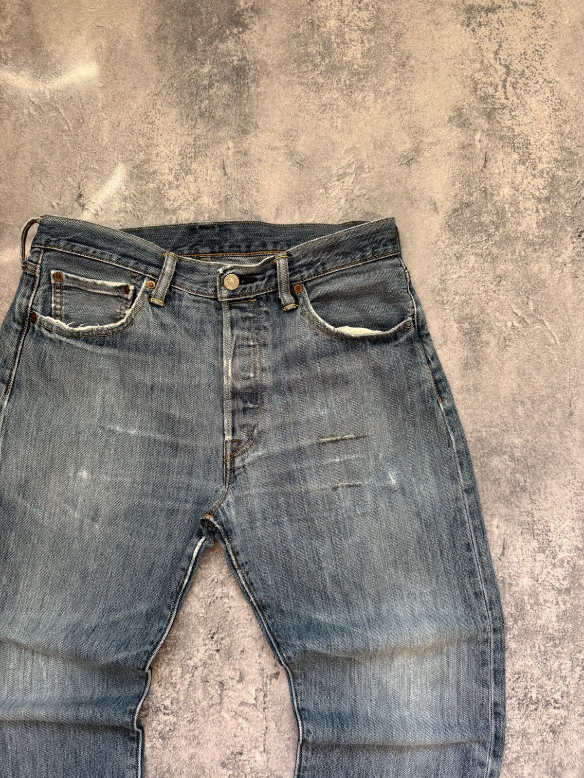 Levi's Levis 501 Distressed Jeans 33x30 Size US 33 - 3 Thumbnail
