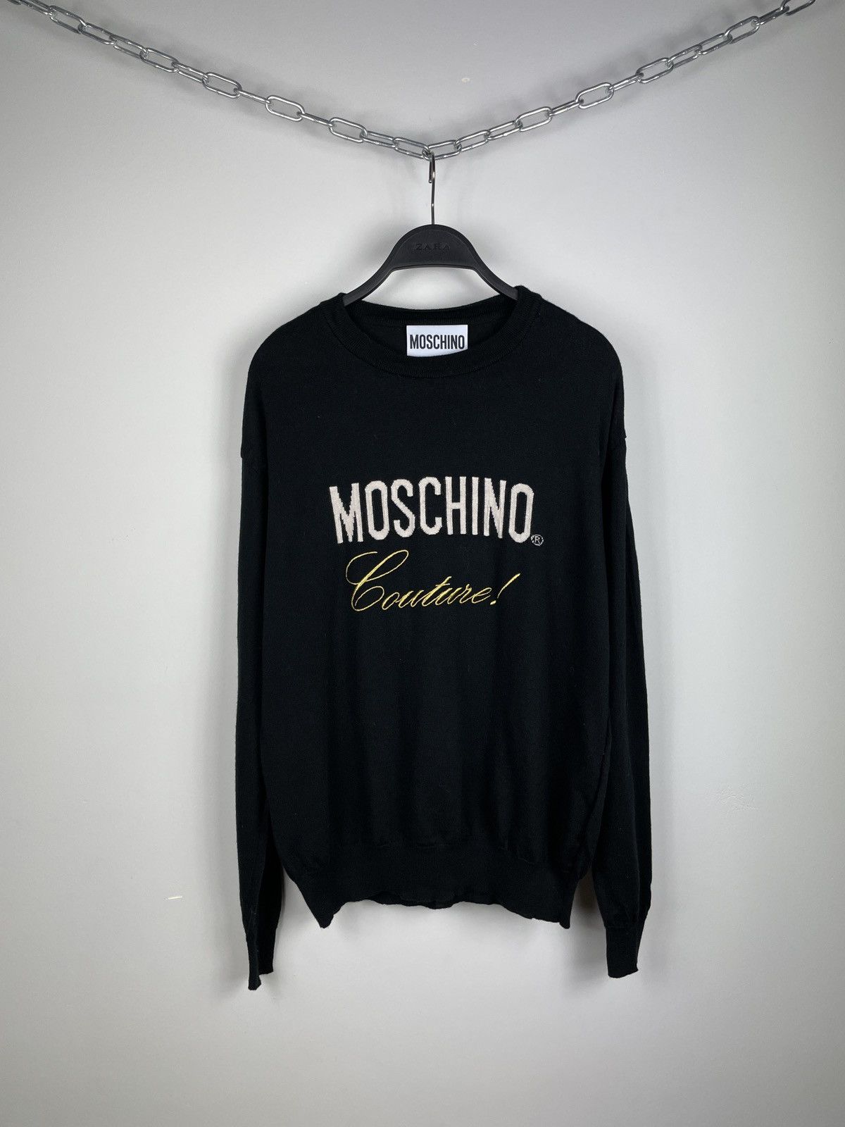 Italian Designers Luxury Moschino Moschino Couture Sweater Big Logo Grailed