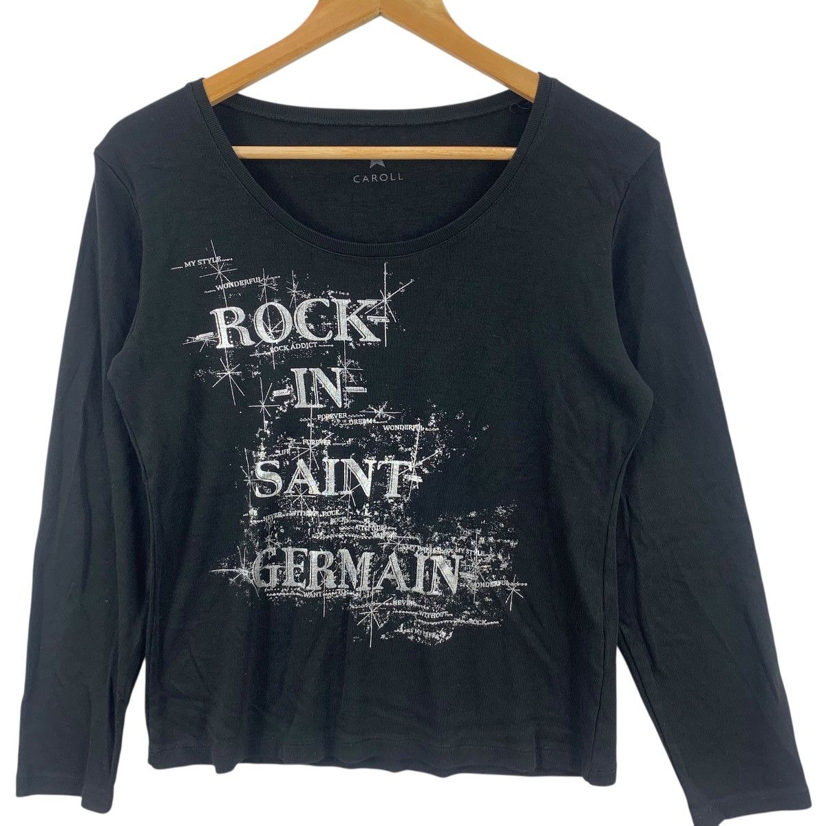 Japanese Brand CAROLL PARIS Rock In Saint Germain Bling Tee Shirt Top Long Size S / US 4 / IT 40 - 4 Thumbnail