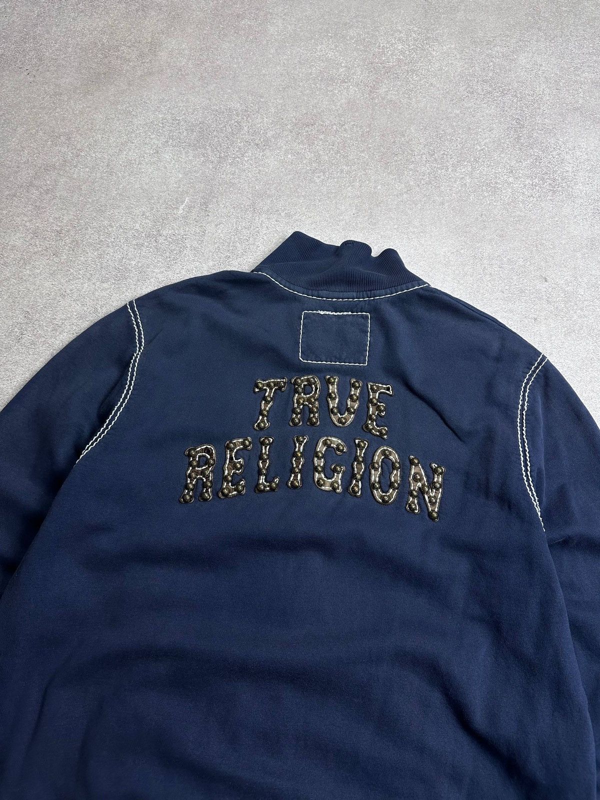 True Religion Vintage True Religion Big Logo Spellout Bomber Jacket XXL Size US XXL / EU 58 / 5 - 2 Thumbnail