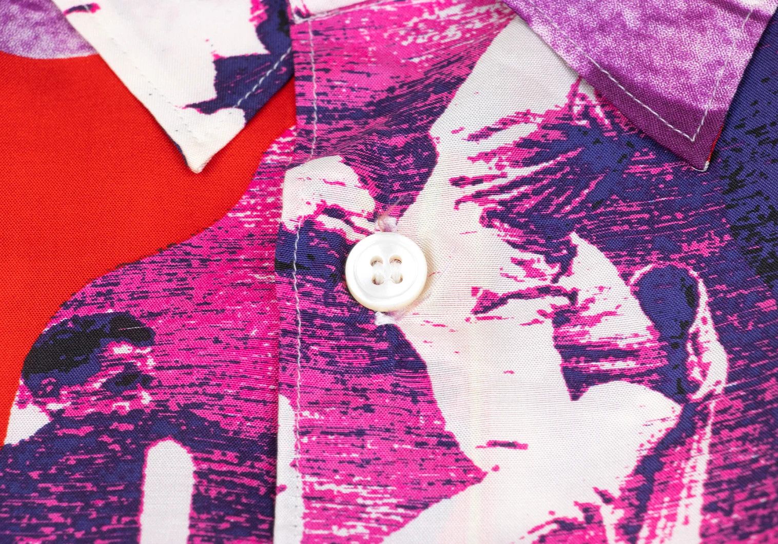 Comme des Garcons Homme Plus Silk Graphic Print Short Sleeve Shirt Multi Color M Size US M / EU 48-50 / 2 - 5 Thumbnail