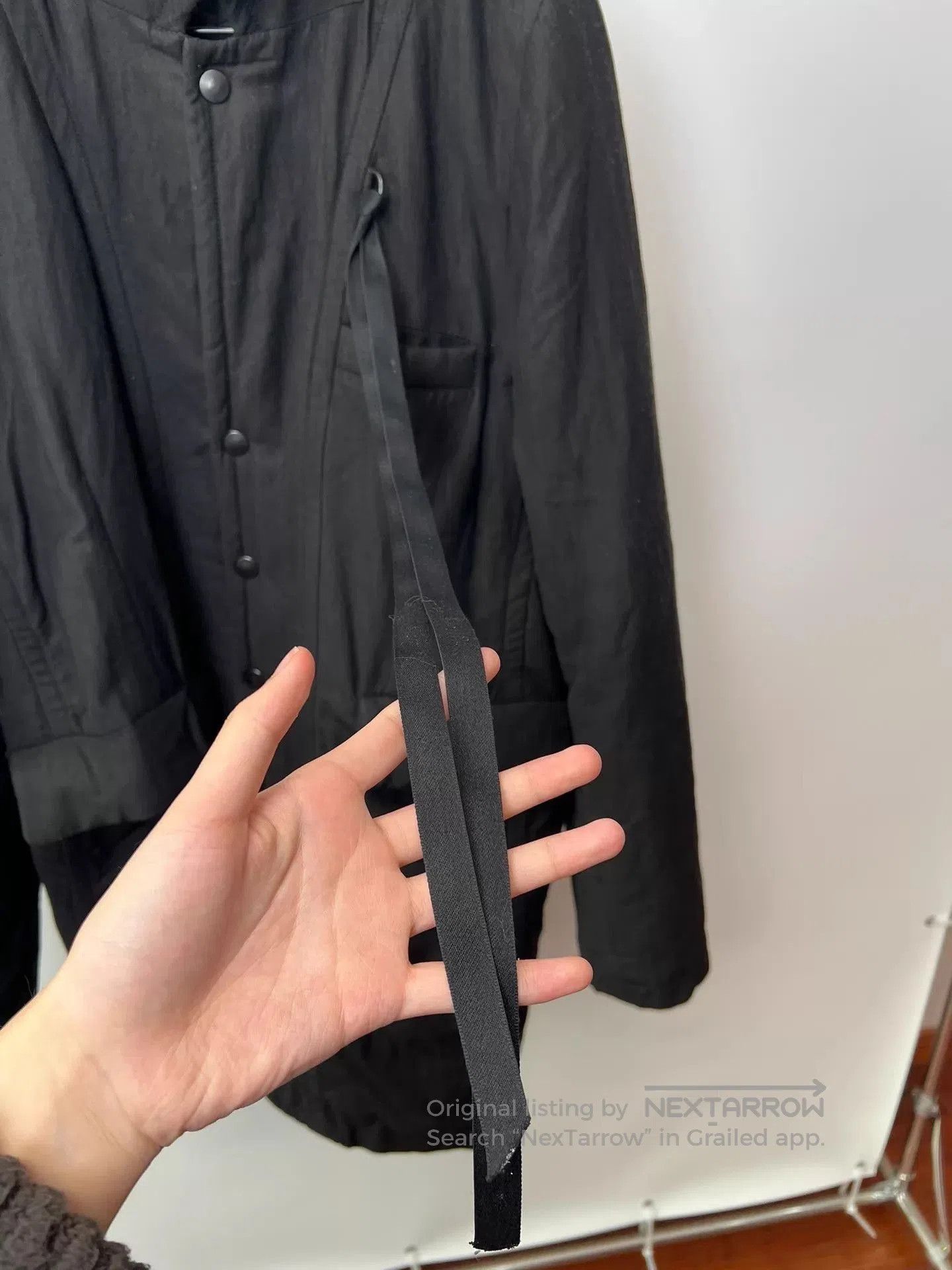 Ann Demeulemeester Black Lightweight Button-Front Jacket Size L. Size US L / EU 52-54 / 3 - 4 Thumbnail