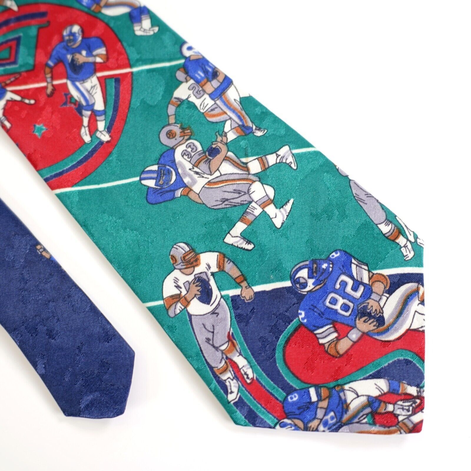 Designer American Sports Football Jacquard Print Green Blue Red Short Size ONE SIZE - 1 Thumbnail