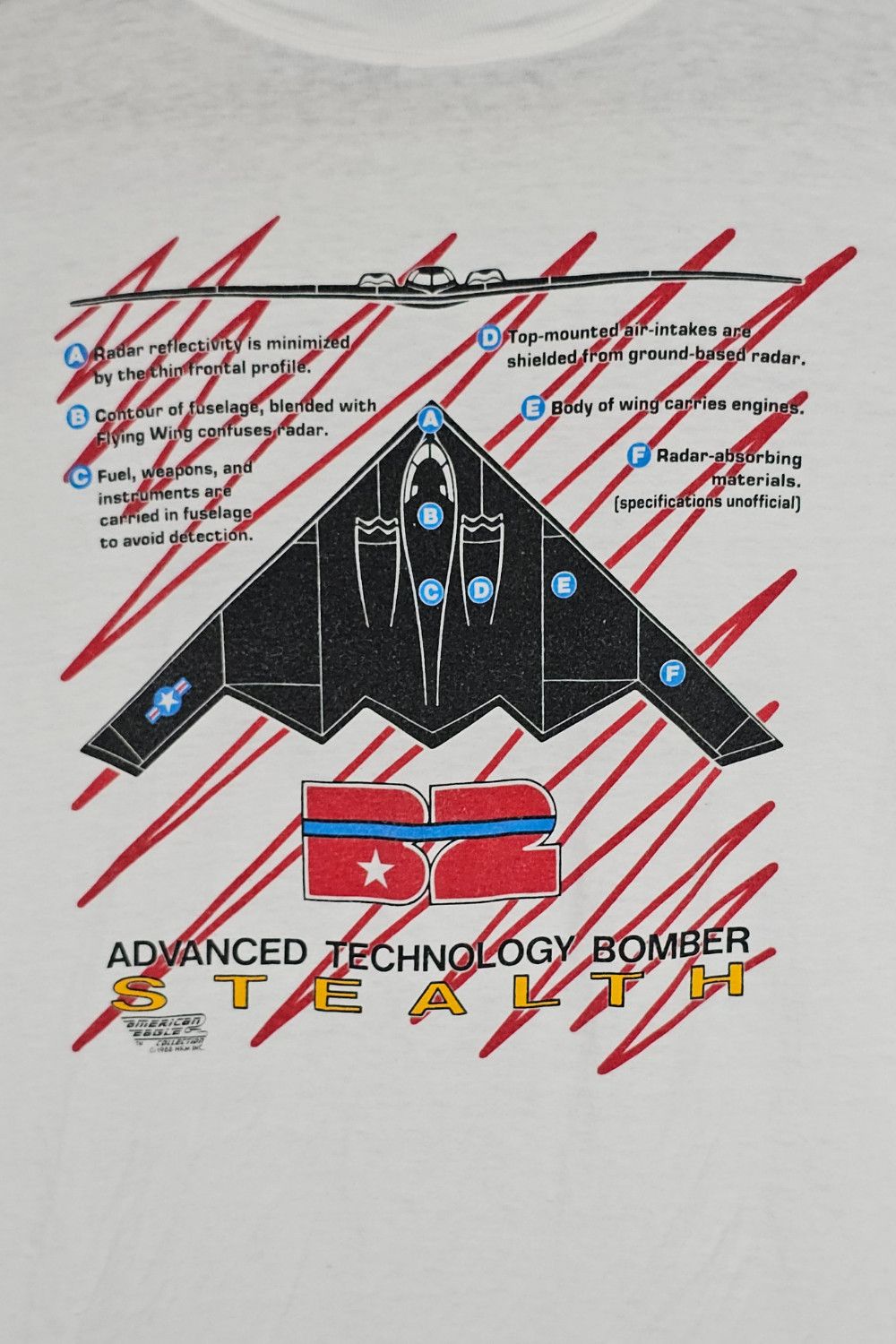 Fruit Of The Loom 1988 B-2 “Advanced Technology Bomber – Stealth” Tee | USA Size US L / EU 52-54 / 3 - 13 Thumbnail