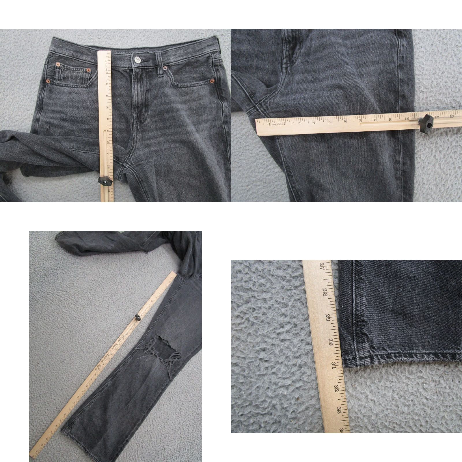 American Eagle Outfitters VINTAGE American Eagle 90's Bootcut Black Distressed Stretch Denim Jeans Size 6 Regular Women Bootcut Jeans Womens 90s Black Distressed Stretch Denim Size 28" / US 6 / IT 42 - 8 Thumbnail