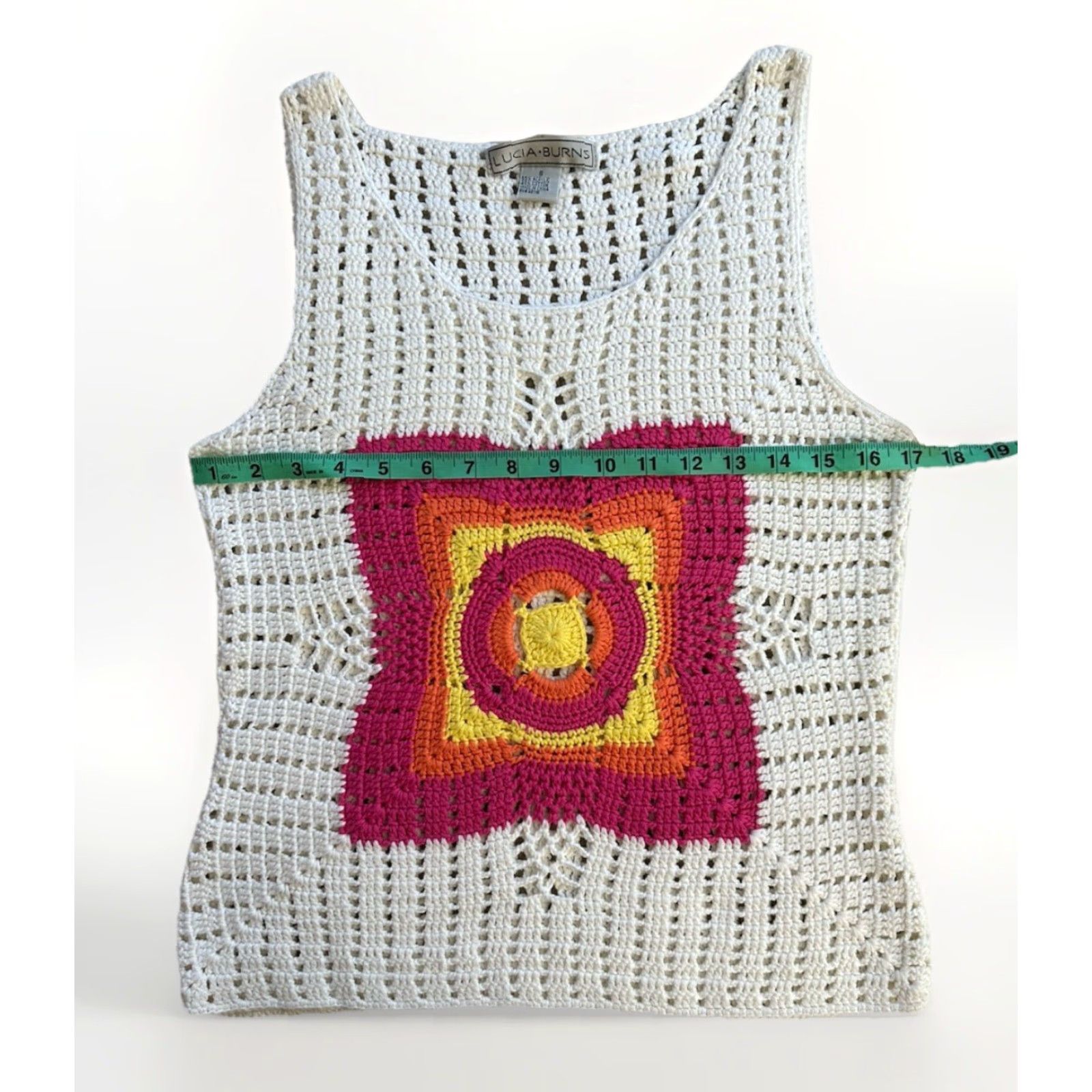 Vintage VINTAGE 90s Lucia Burns Cropped Crochet Tank White Knit Ruffle Sleeveless Regular Women S1S NWT MSRP 10 Tank Accessories: None Size S / US 4 / IT 40 - 3 Thumbnail