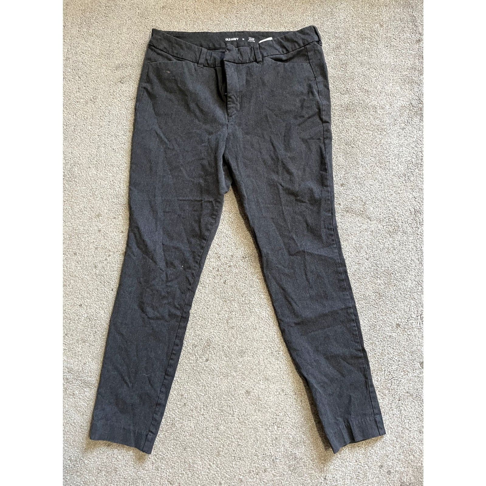Old Navy Old Navy Women's Slim Crop Ankle Pants Gray 12 Cotton Blend Pockets Front Flat Front Zip Size 12 Regular Knit? Size 34" / US 12 / IT 48 - 2 Thumbnail