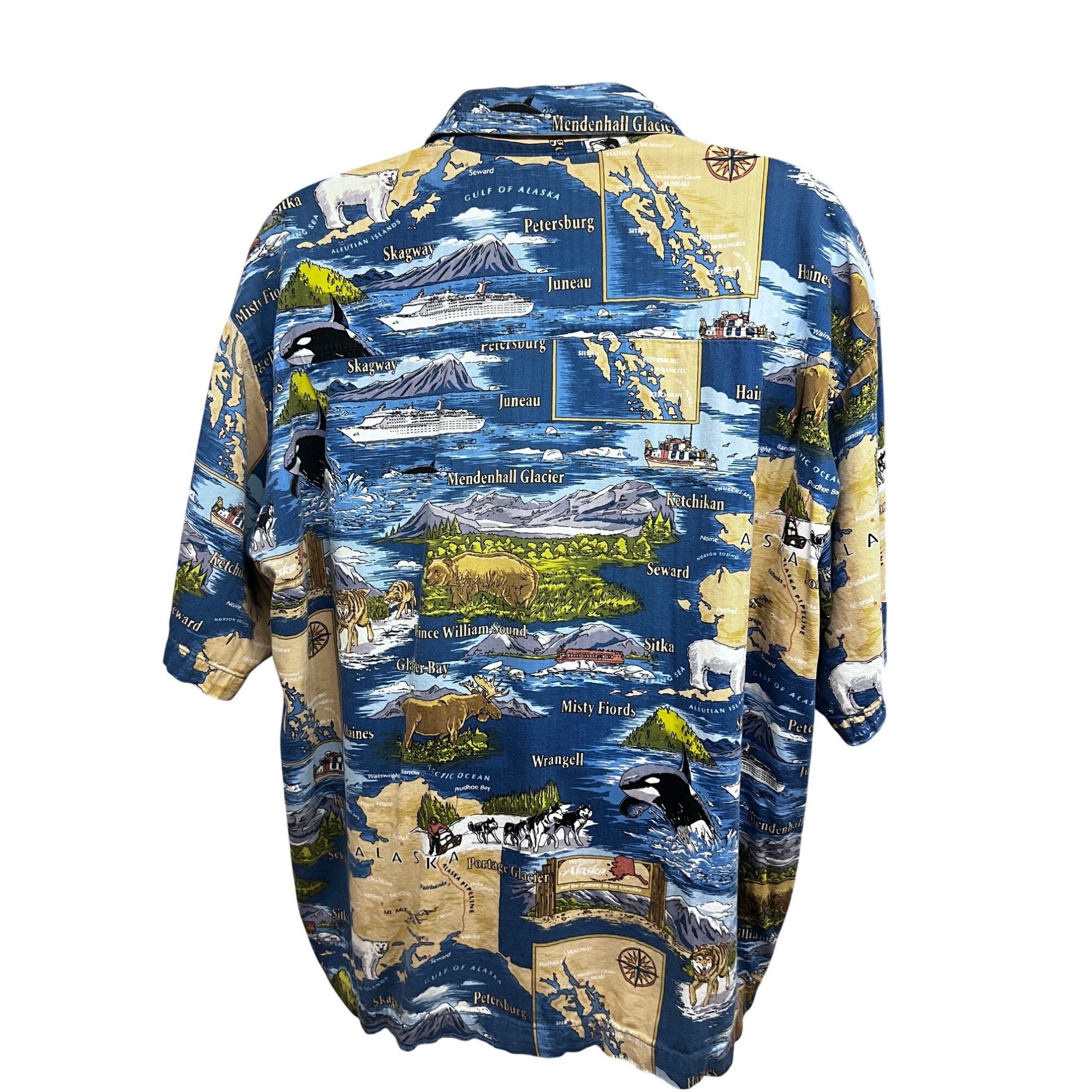 Vintage David Carey Vintage Blue Hawaiian Button Up Shirt Mediu Size US XXL / EU 58 / 5 - 2 Thumbnail