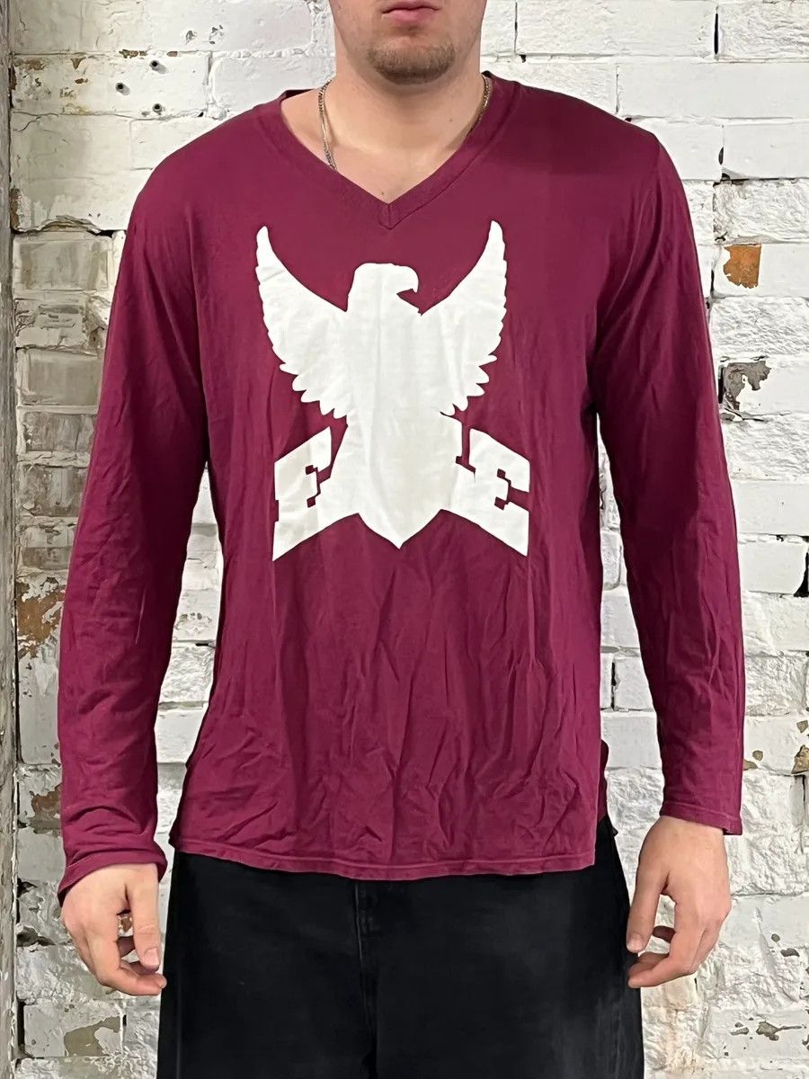 Dries Van Noten Dries Van Noten Large Bordeaux Eagle V Neck Longsleeves Size US L / EU 52-54 / 3 - 2 Thumbnail