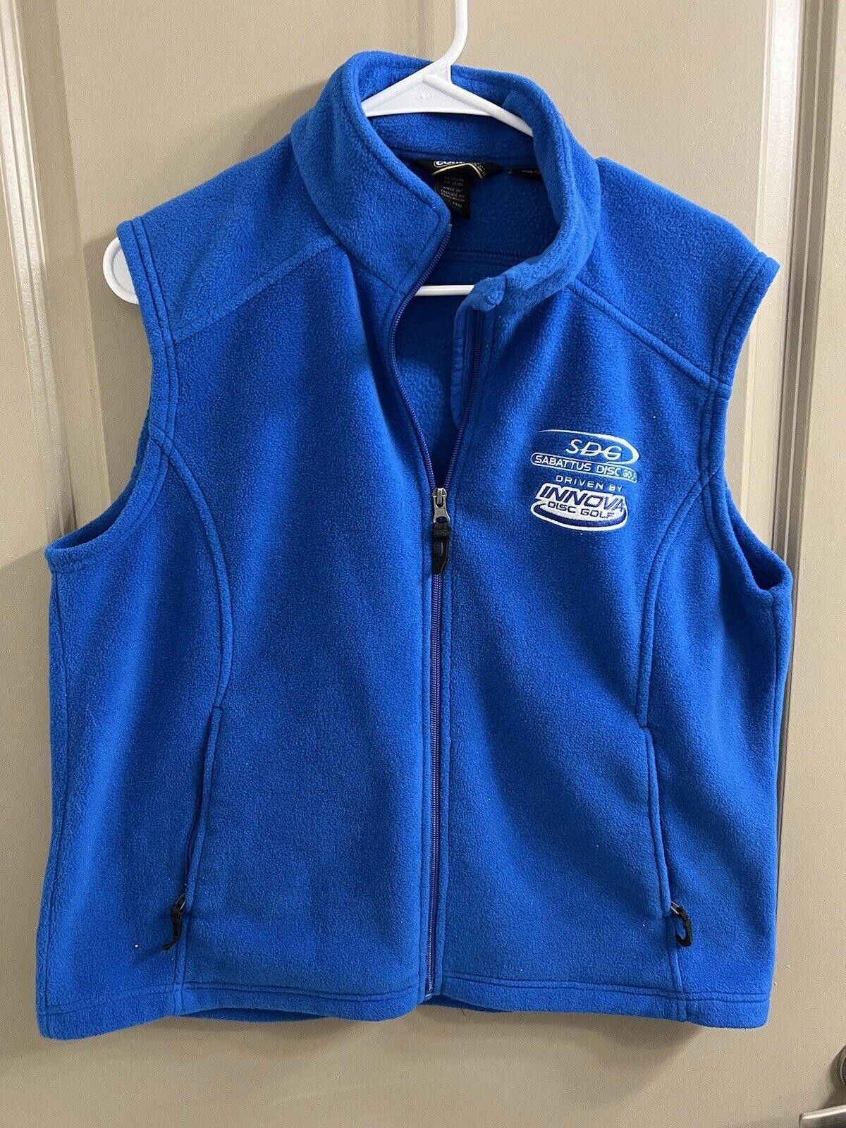 Designer Women's Full Zip Blue Fleece Vest XL Fleece Disc Golf Size XL / US 12-14 / IT 48-50 - 1 Thumbnail