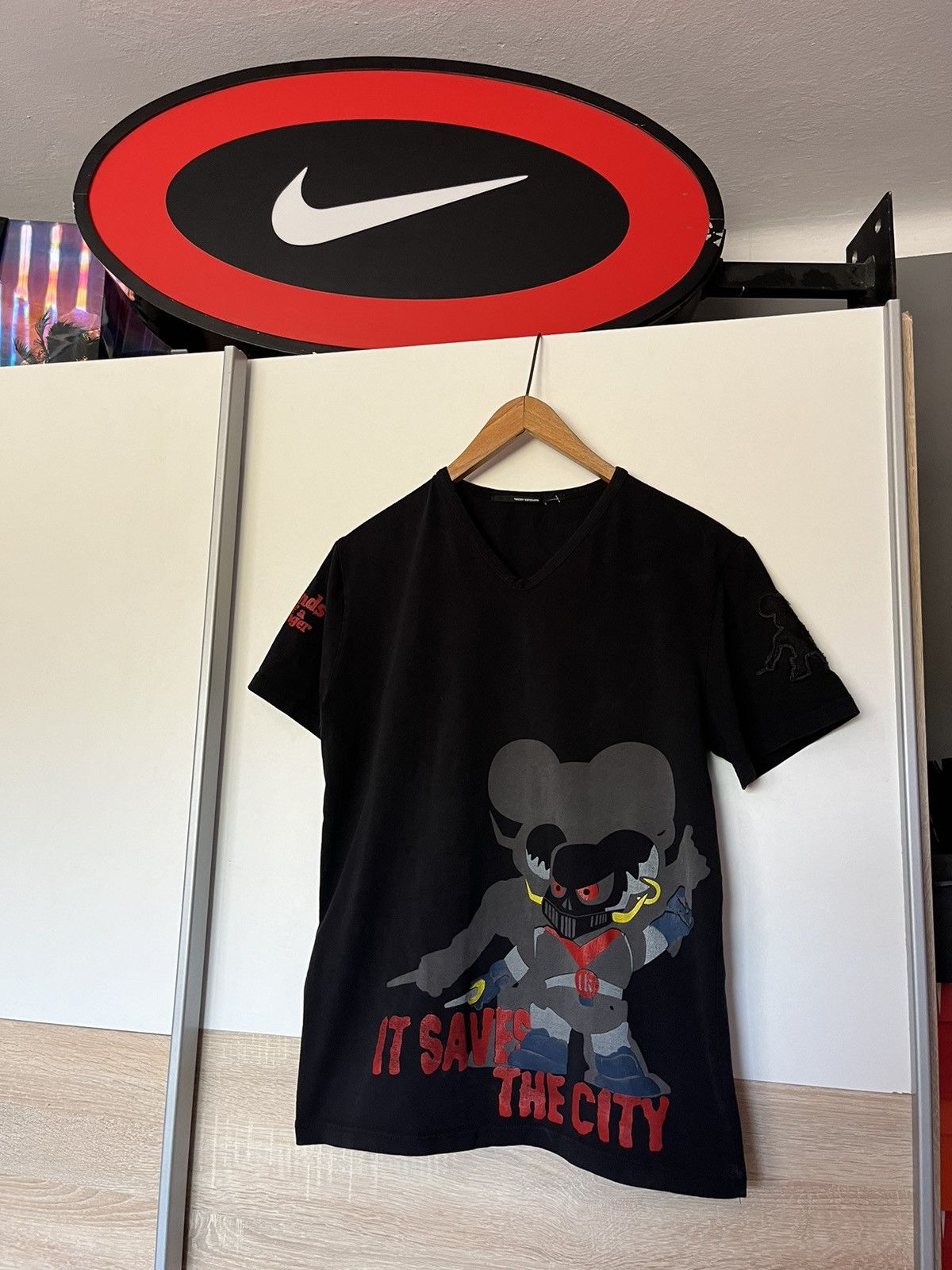 Japanese Brand Vintage Takeshy Kurosawa Its Saves The City Japanese Tee Aop Size US L / EU 52-54 / 3 - 1 Thumbnail