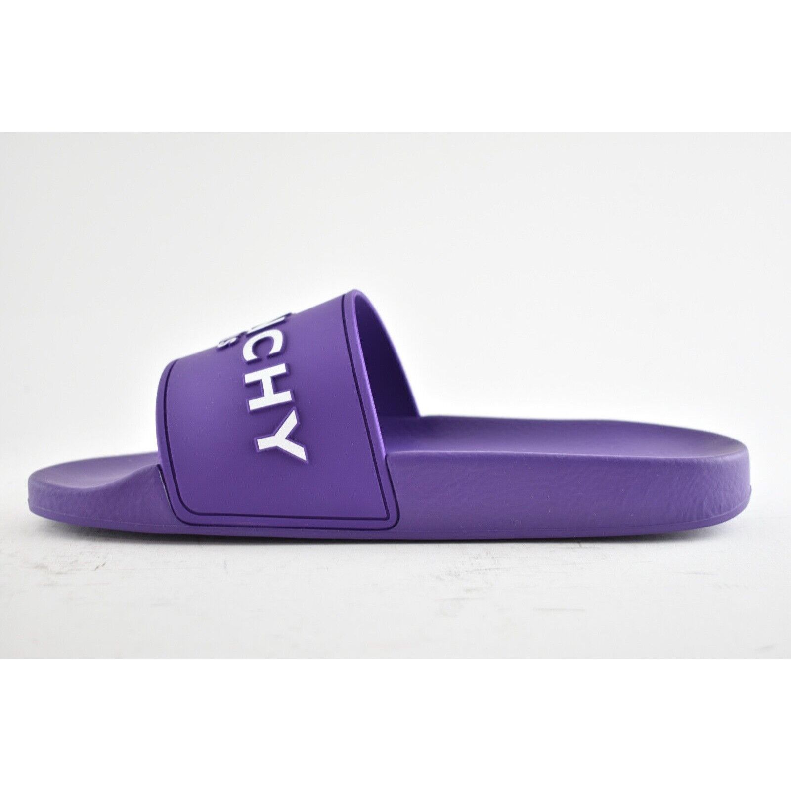 Givenchy Givenchy Paris Purple Rubber White Logo Slide On Pool Sandal Size US 6 / IT 36 - 9 Thumbnail