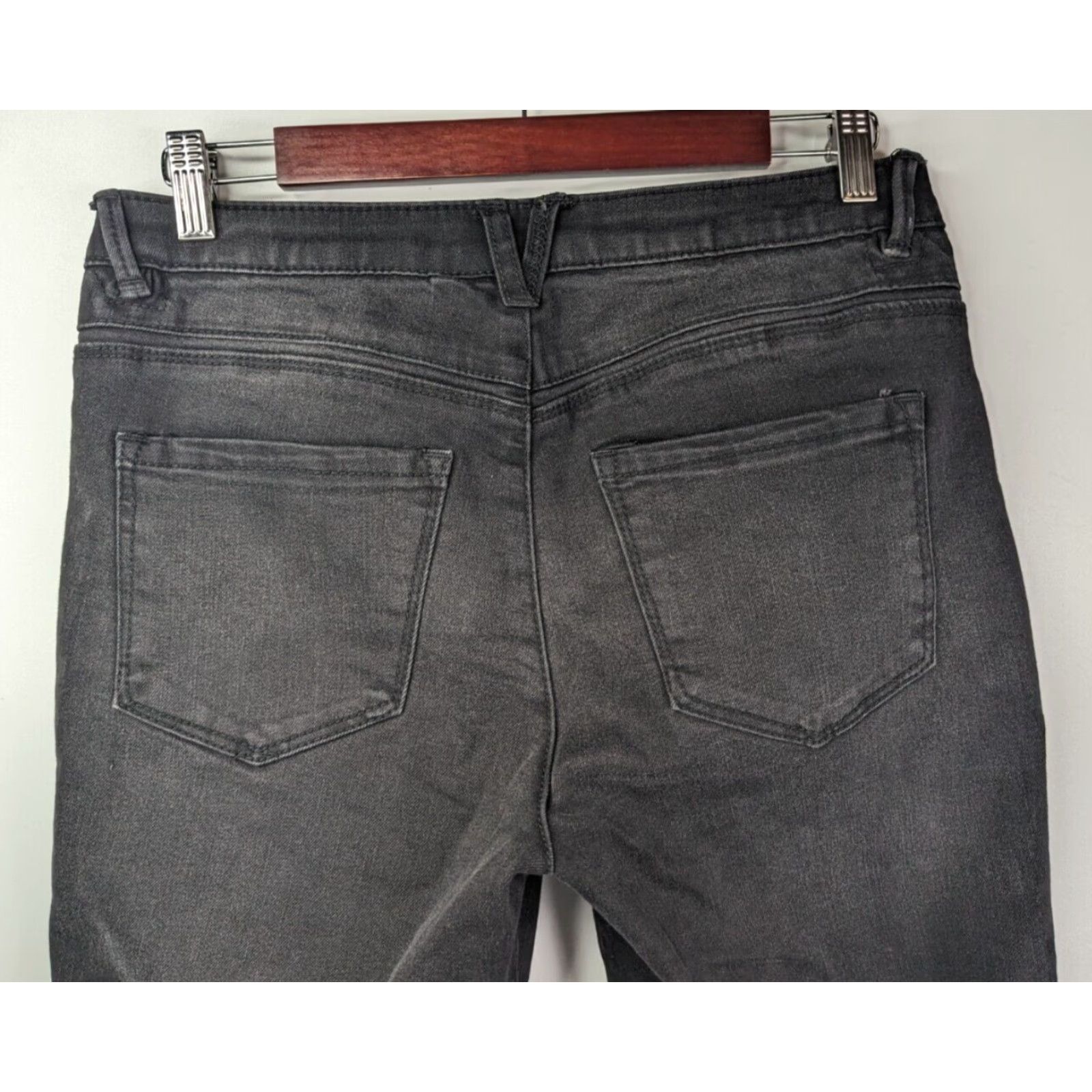 Vintage Democracy Jeans Women's Size 6 Raw Hem Ankle Black Side Stripe Lace Size 28" / US 6 / IT 42 - 5 Thumbnail