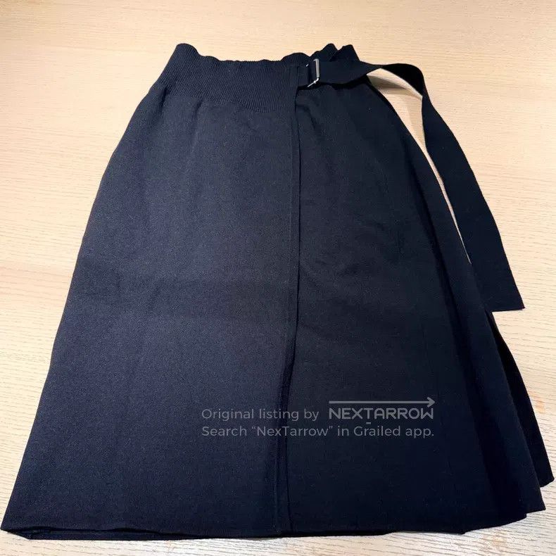 Helmut Lang Helmut Lang size S Black knitted mid-length skirt with adju Size 23" - 1 Thumbnail