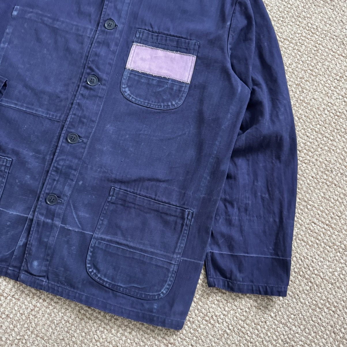 French vintage herringbone faded works chore jacket
